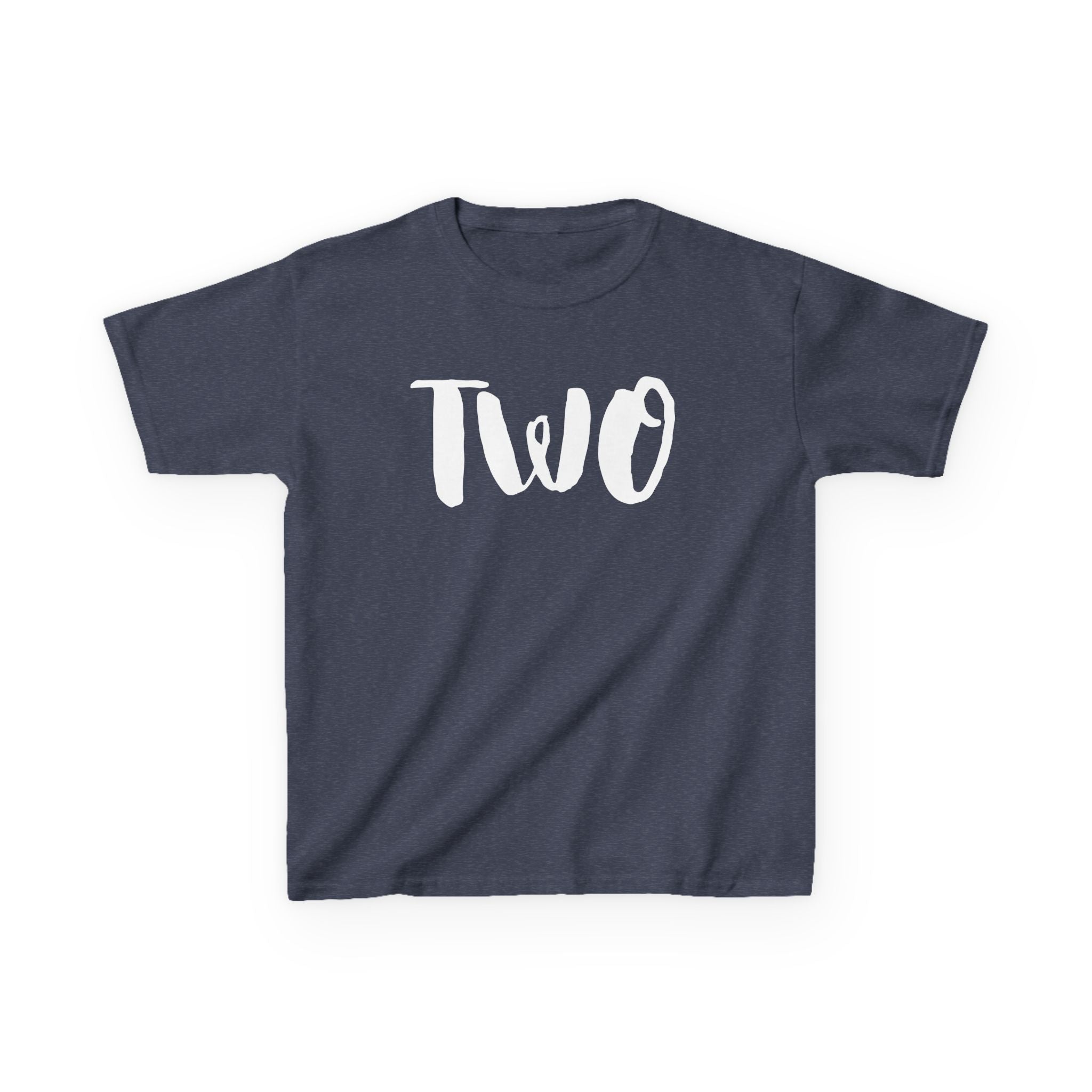'Two' Kids T‑Shirt – Birthday Toddler Number Shirt for 2-Year-Olds
