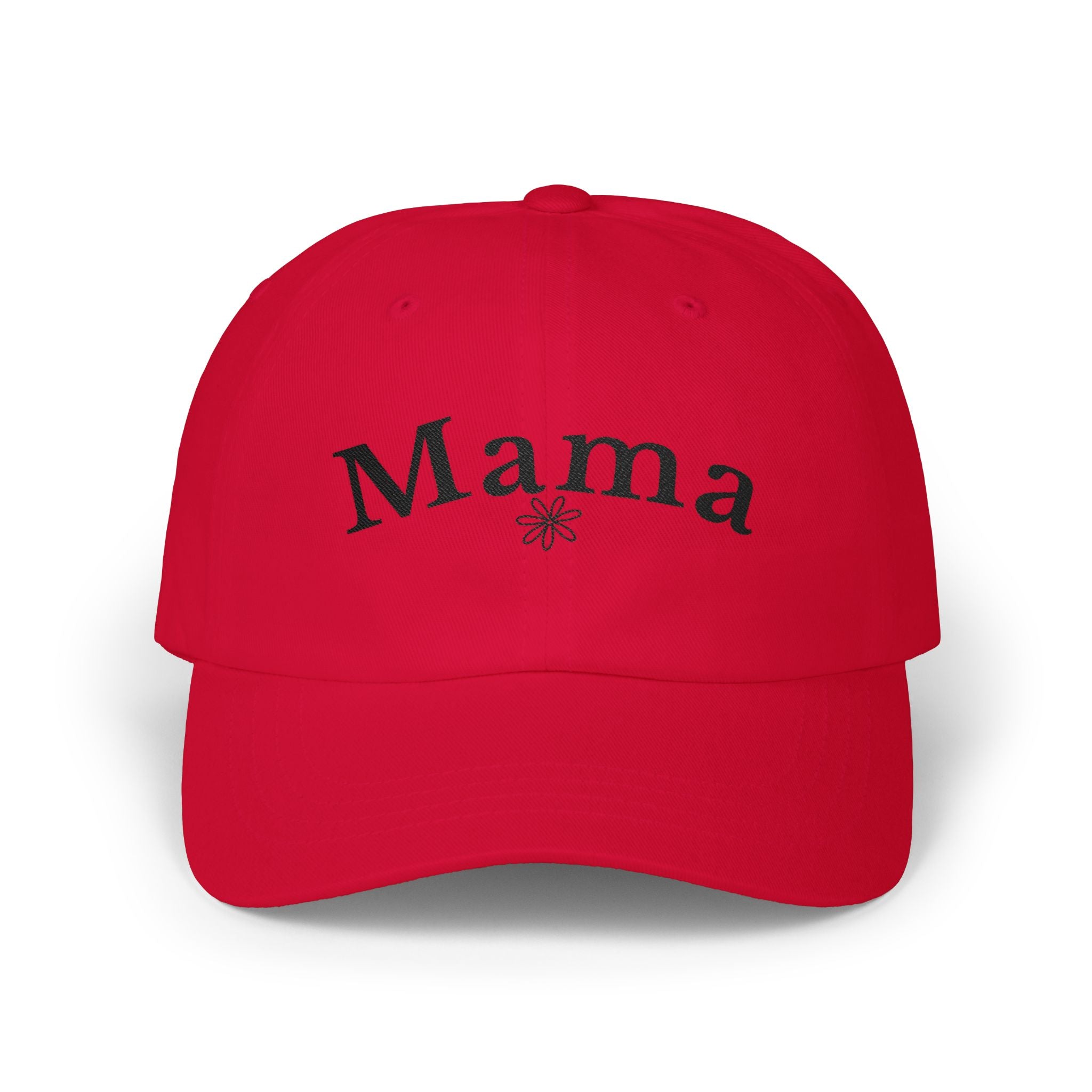 Mama Dad Cap — Embroidered Floral Script Hat for Moms