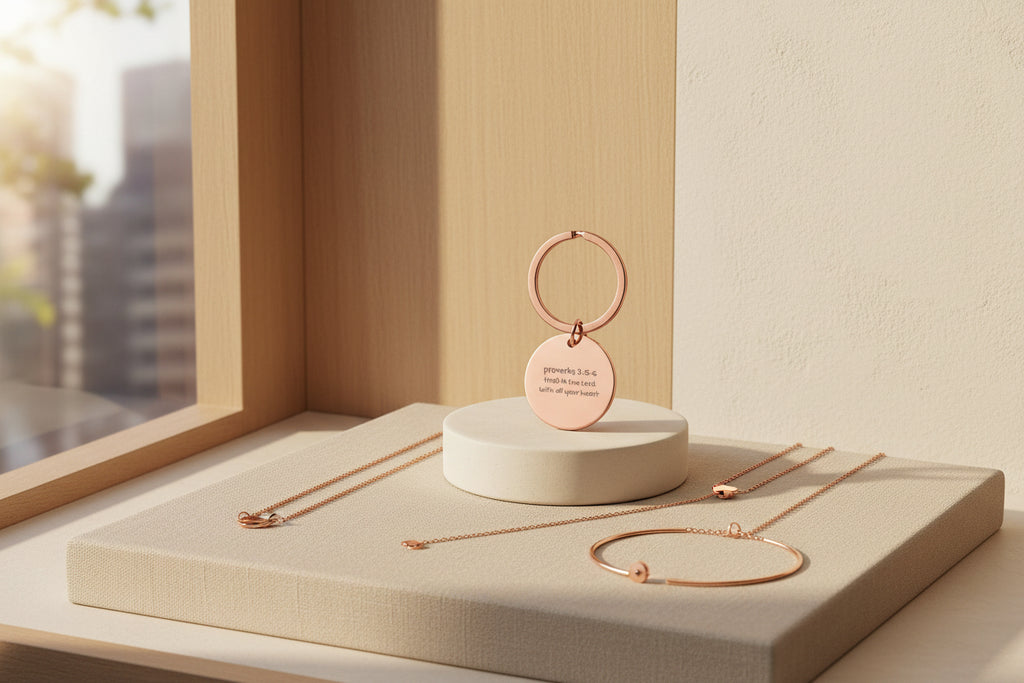 Pray, Trust, Wait, Repeat, Proverbs 3:5-6 Stainless Steel Round Keychain — "Pray, Trust, Repeat" Inspirational Keyring