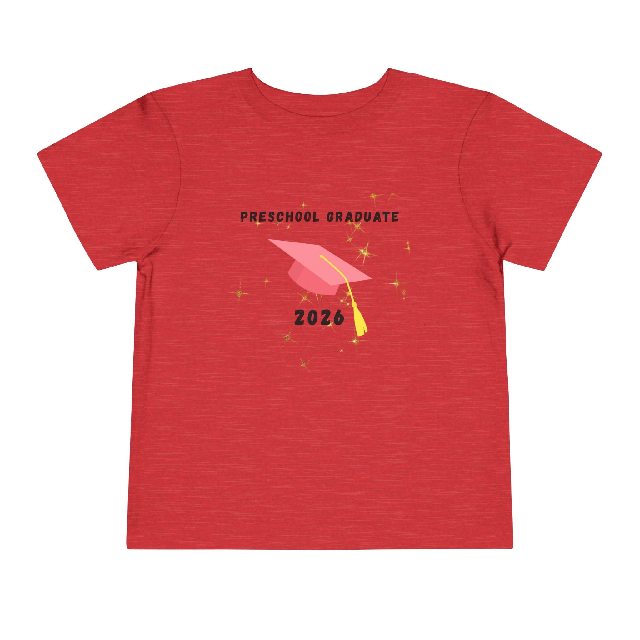 Preschool Graduate 2026 Toddler Tee — Pink Graduation Cap Shirt