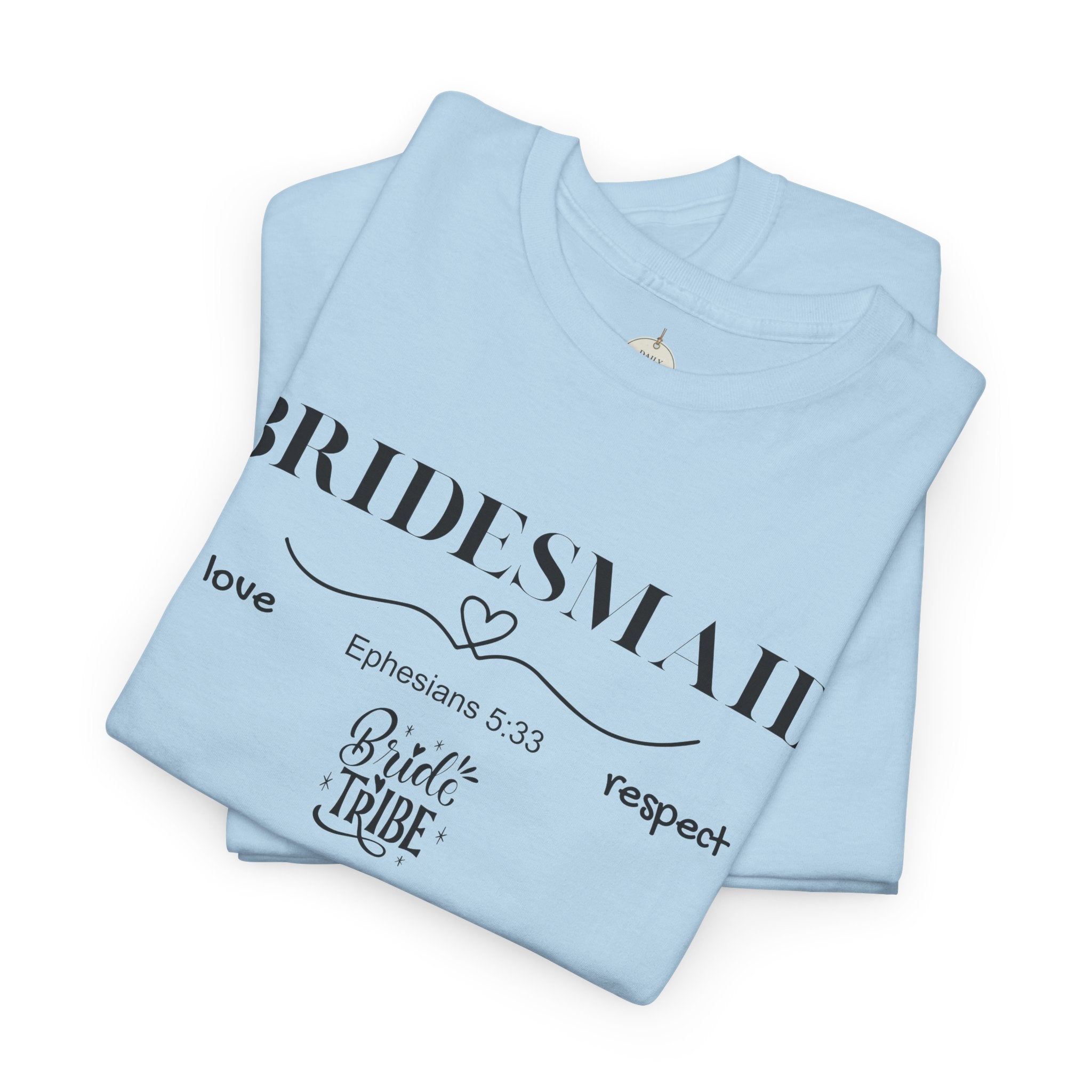Bridesmaid T-Shirt — Elegant Script Bridal Party Tee (‘Bridesmaid’ with Heart) - Christian