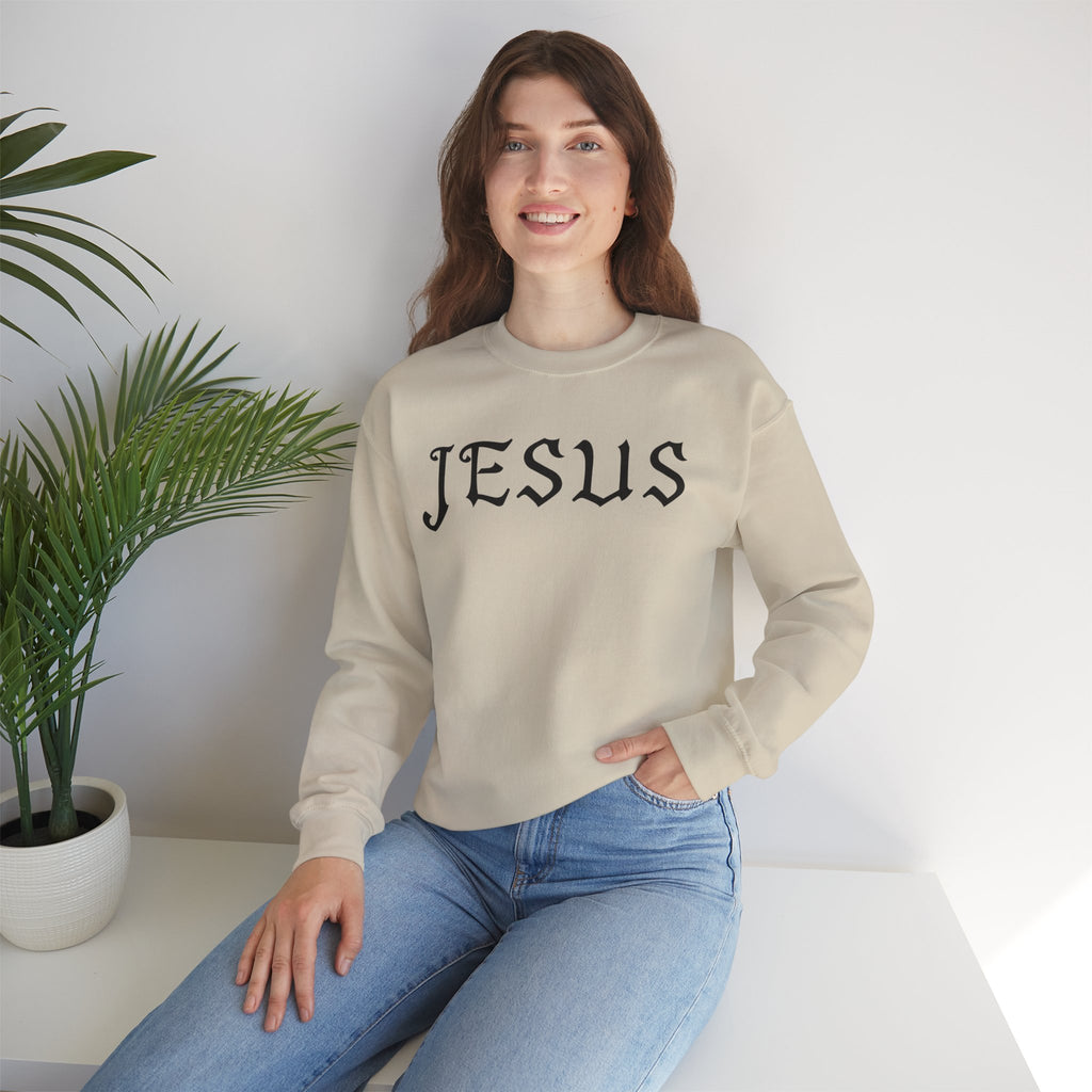Jesus Crewneck Sweatshirt — Minimal Christian Faith Pullover