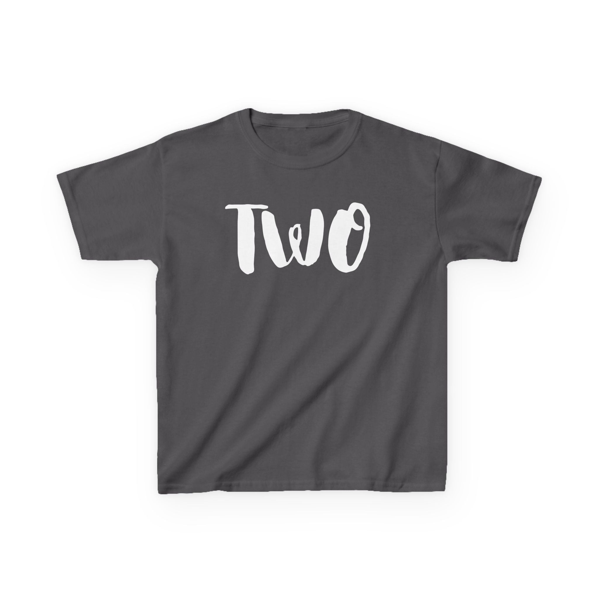 'Two' Kids T‑Shirt – Birthday Toddler Number Shirt for 2-Year-Olds