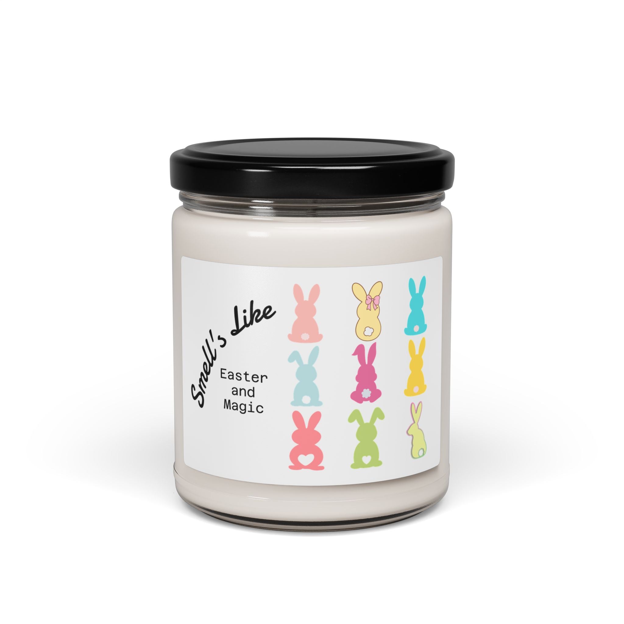 Easter Magic Scented Soy Candle — 9oz Jar (Pastel Bunny Design)