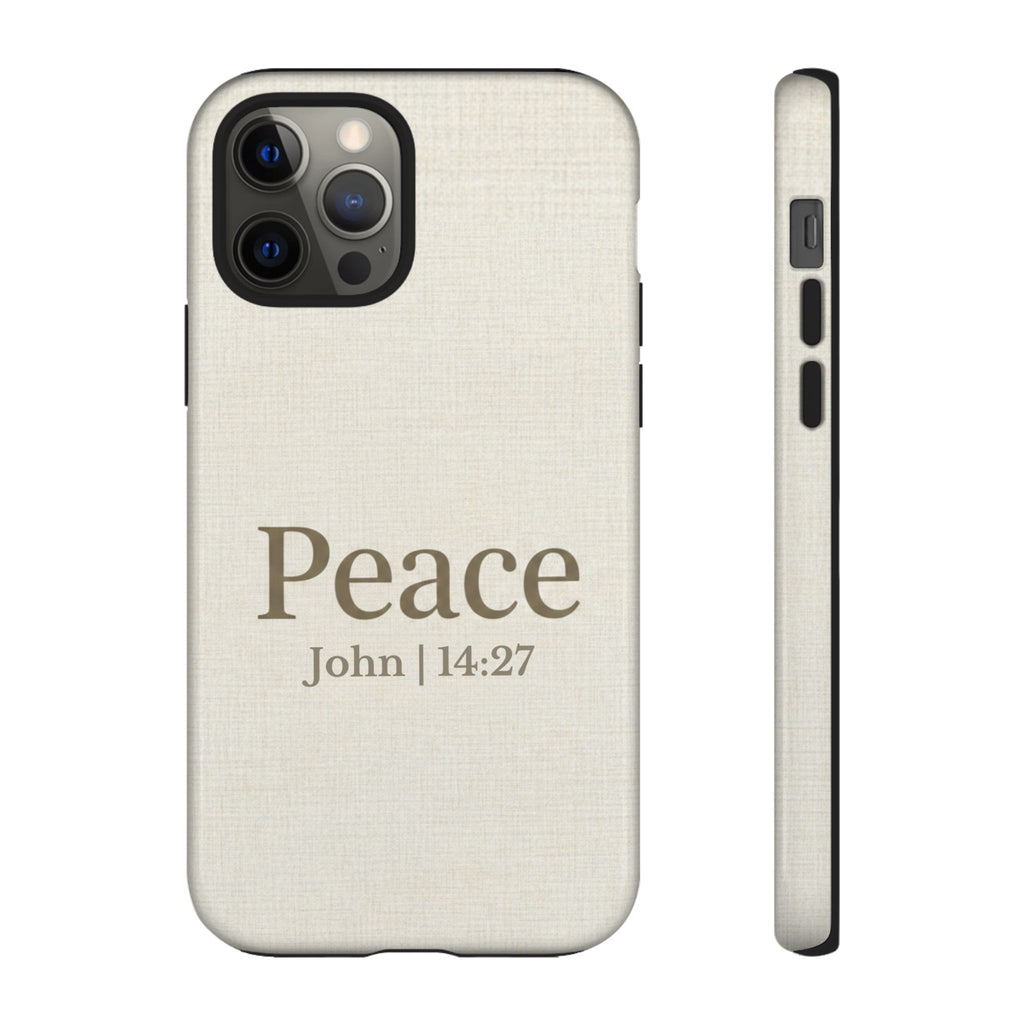 Peace (John 14:27) Phone Case — Minimalist Christian Scripture iPhone & Android Cover