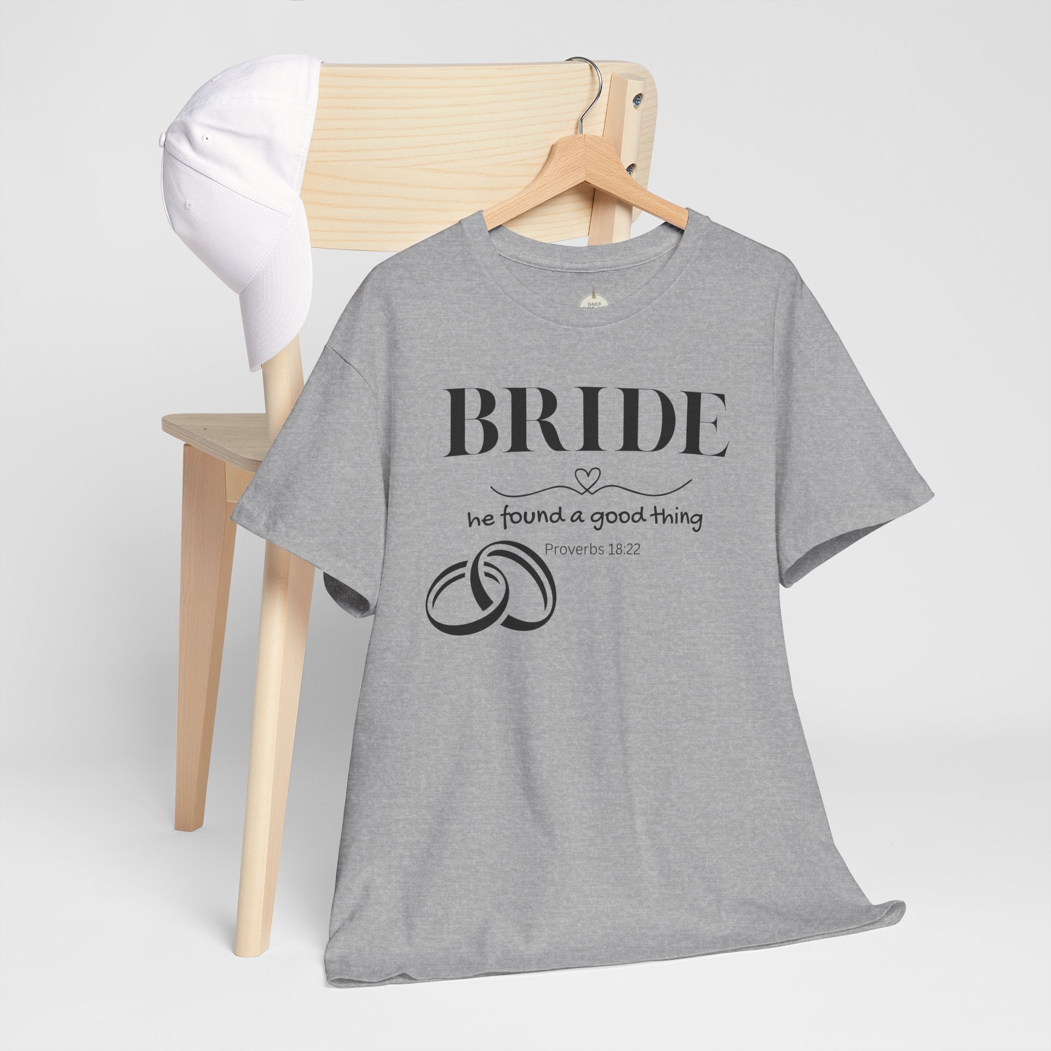 Bride T-Shirt — "We Found a Good Thing" Wedding Rings Tee - Christian - Personalized