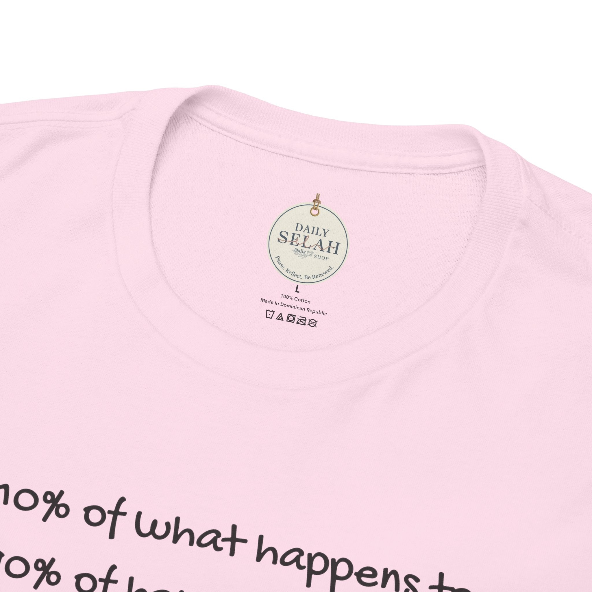 Bible Verse T‑Shirt – "Life is 10% of what happens to you" James 1:2-1 Inspirational Tee