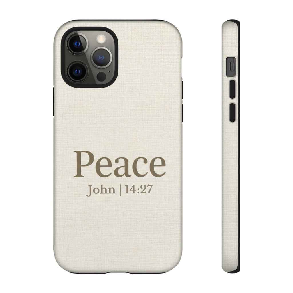 Peace (John 14:27) Phone Case — Minimalist Christian Scripture iPhone & Android Cover