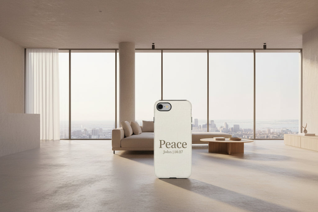 Peace (John 14:27) Phone Case — Minimalist Christian Scripture iPhone & Android Cover