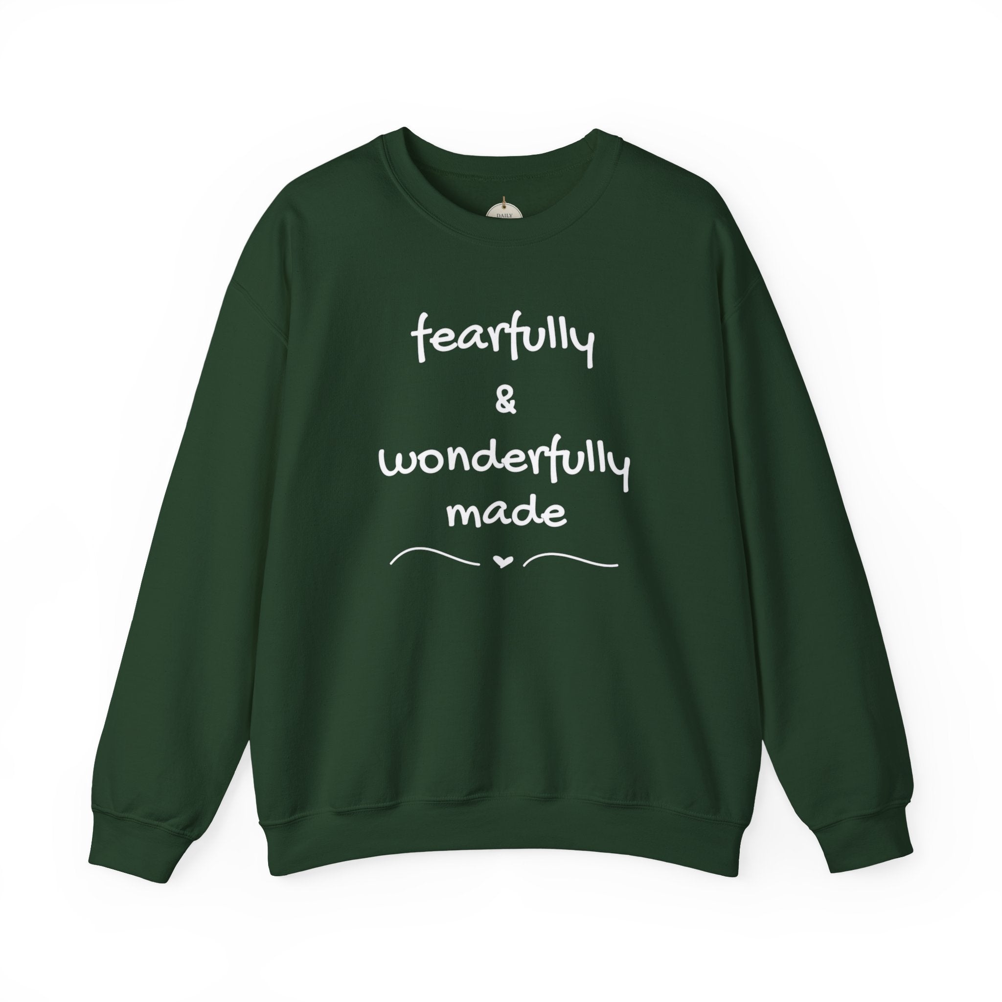 Faith-Based Crewneck Sweatshirt — "Fearfully & Wonderfully Made" Inspirational Pullover