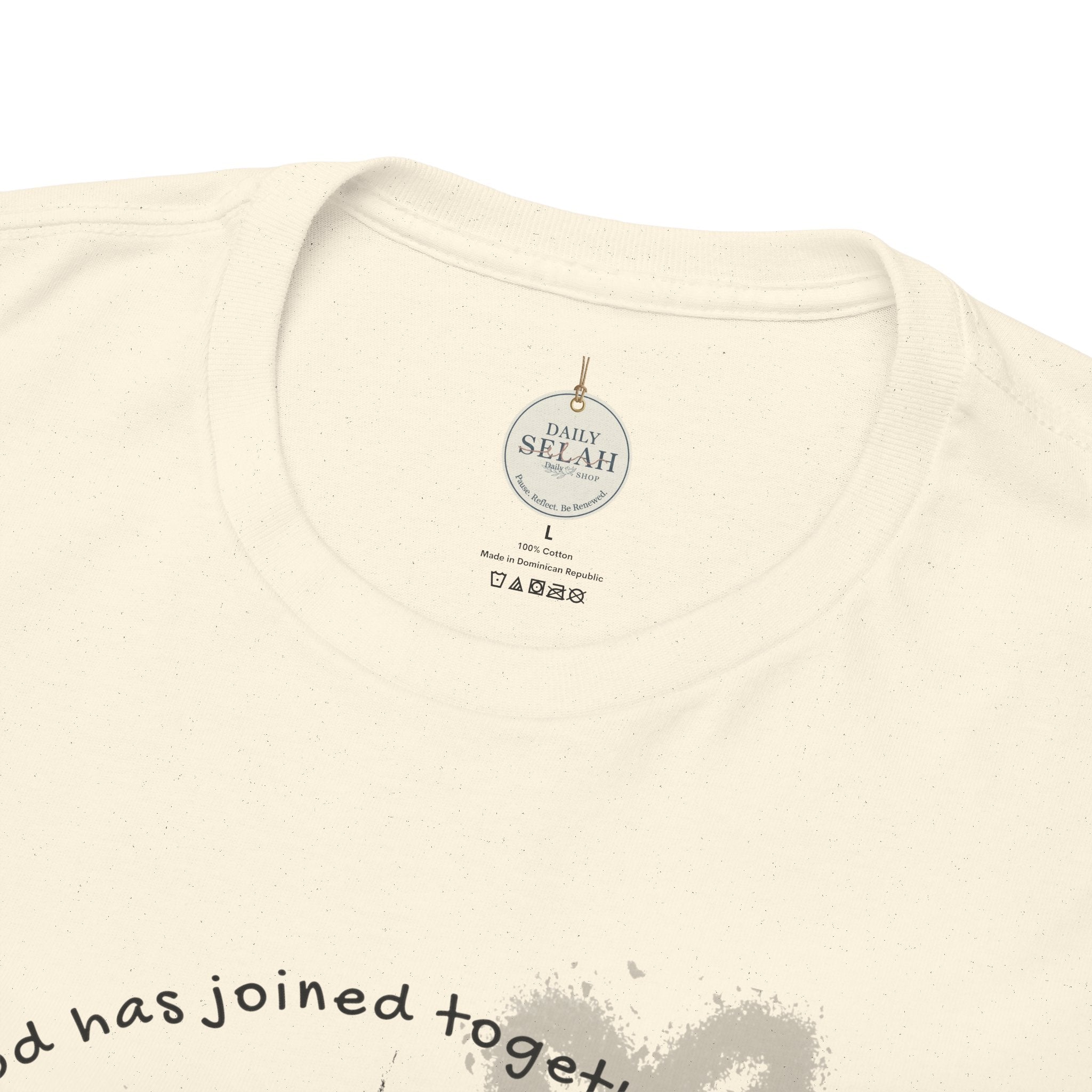 Bride T-Shirt — Christian Cross & Hearts Bridal Faith Tee - Christian - Matthew 19:6