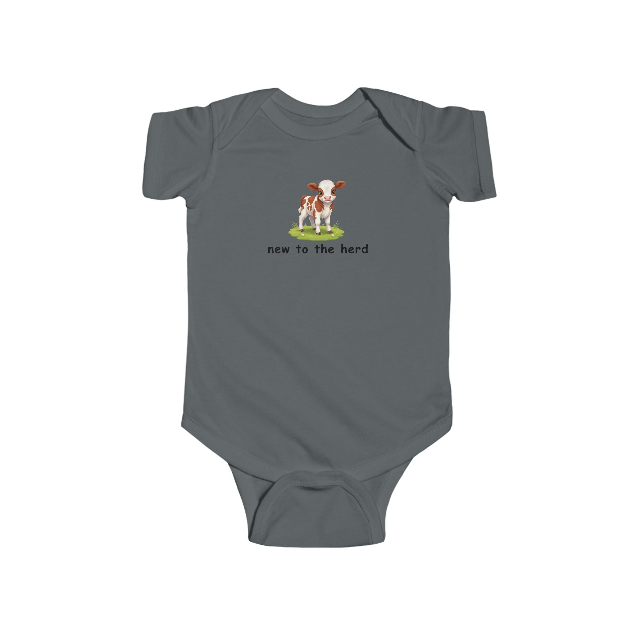 New to the Herd Baby Bodysuit - Cute Calf Illustration Infant Onesie