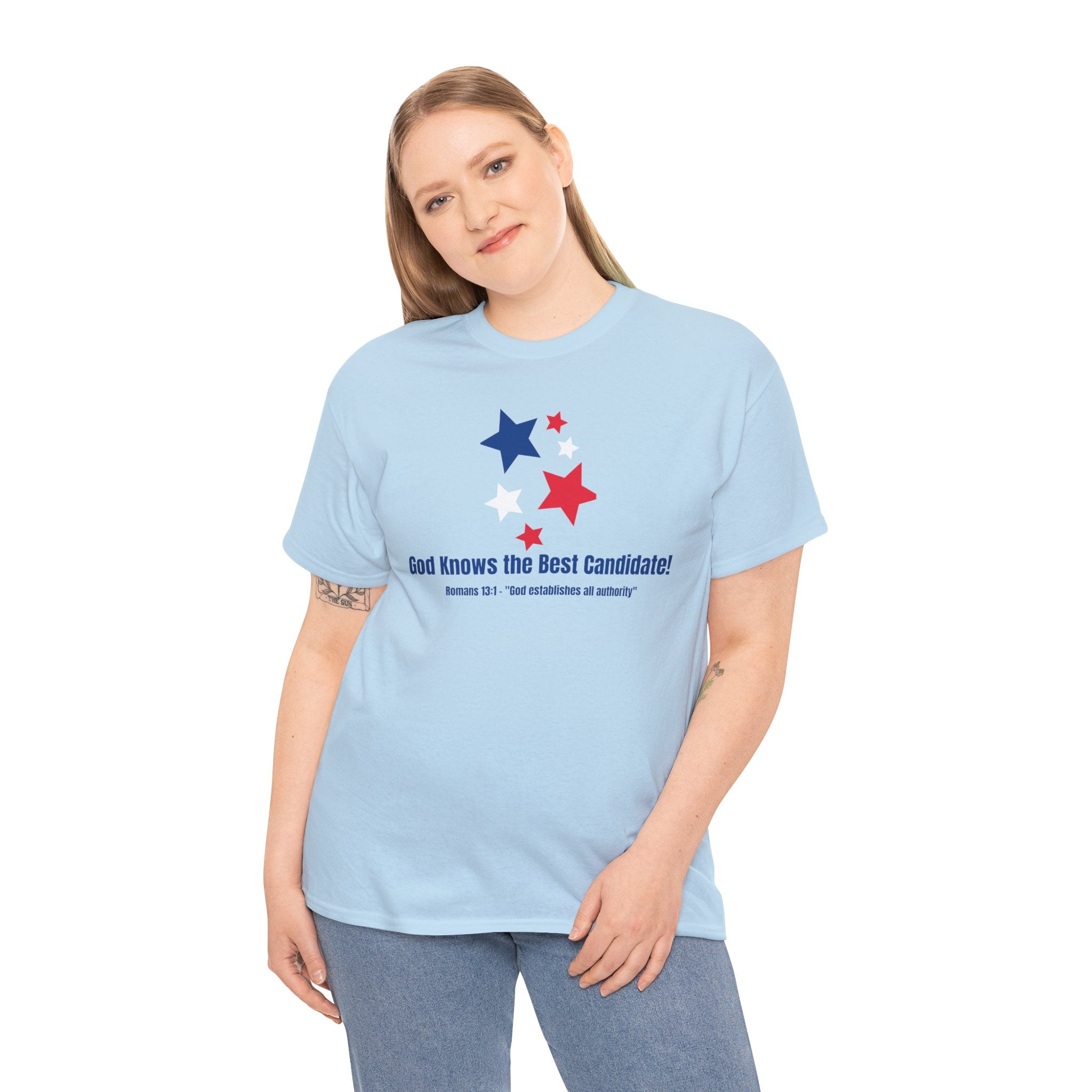 God Knows the Best Candidate Tee — Patriotic Christian Election T-Shirt