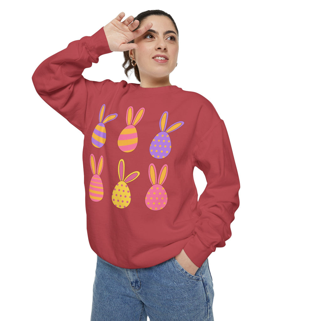 Easter Bunny Egg Sweatshirt — Pastel Bunny-Egg Graphic Pullover