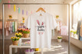 Easter Bunny Tee — "Happy Easter" Bunny Ears & Paws Graphic T-Shirt (Comfort Colors)