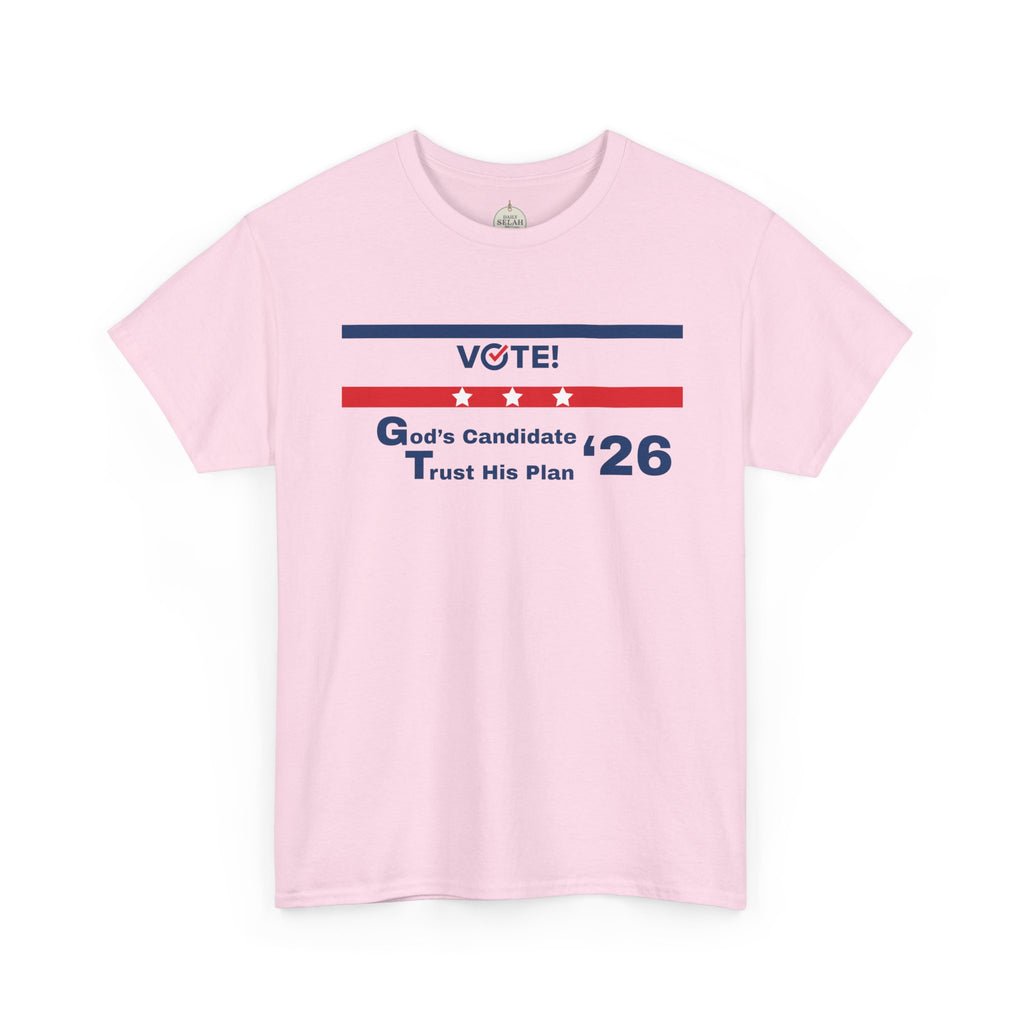 Political Vote '26 T‑Shirt — "God's Candidate Trust His Plan" Patriotic Tee