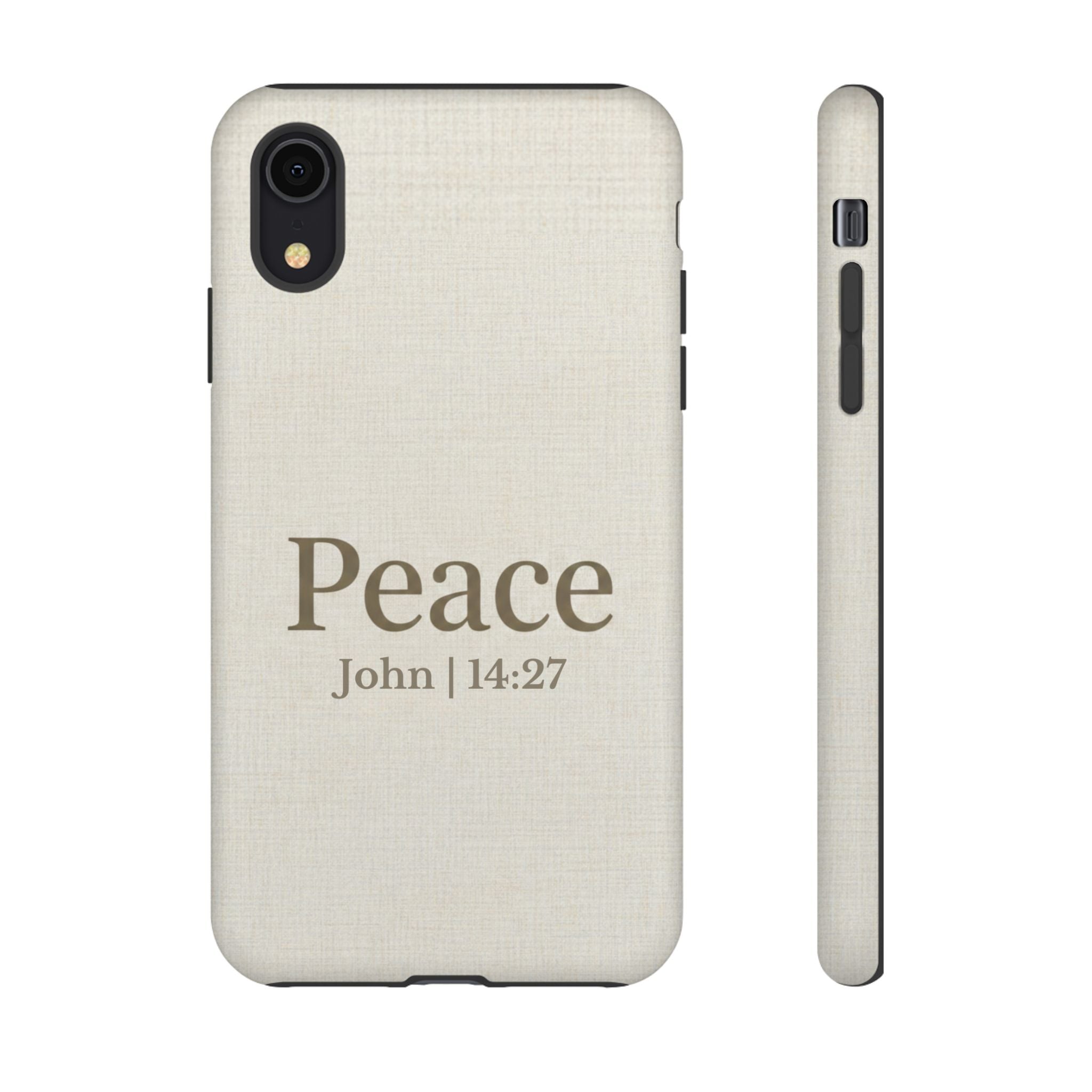 Peace (John 14:27) Phone Case — Minimalist Christian Scripture iPhone & Android Cover