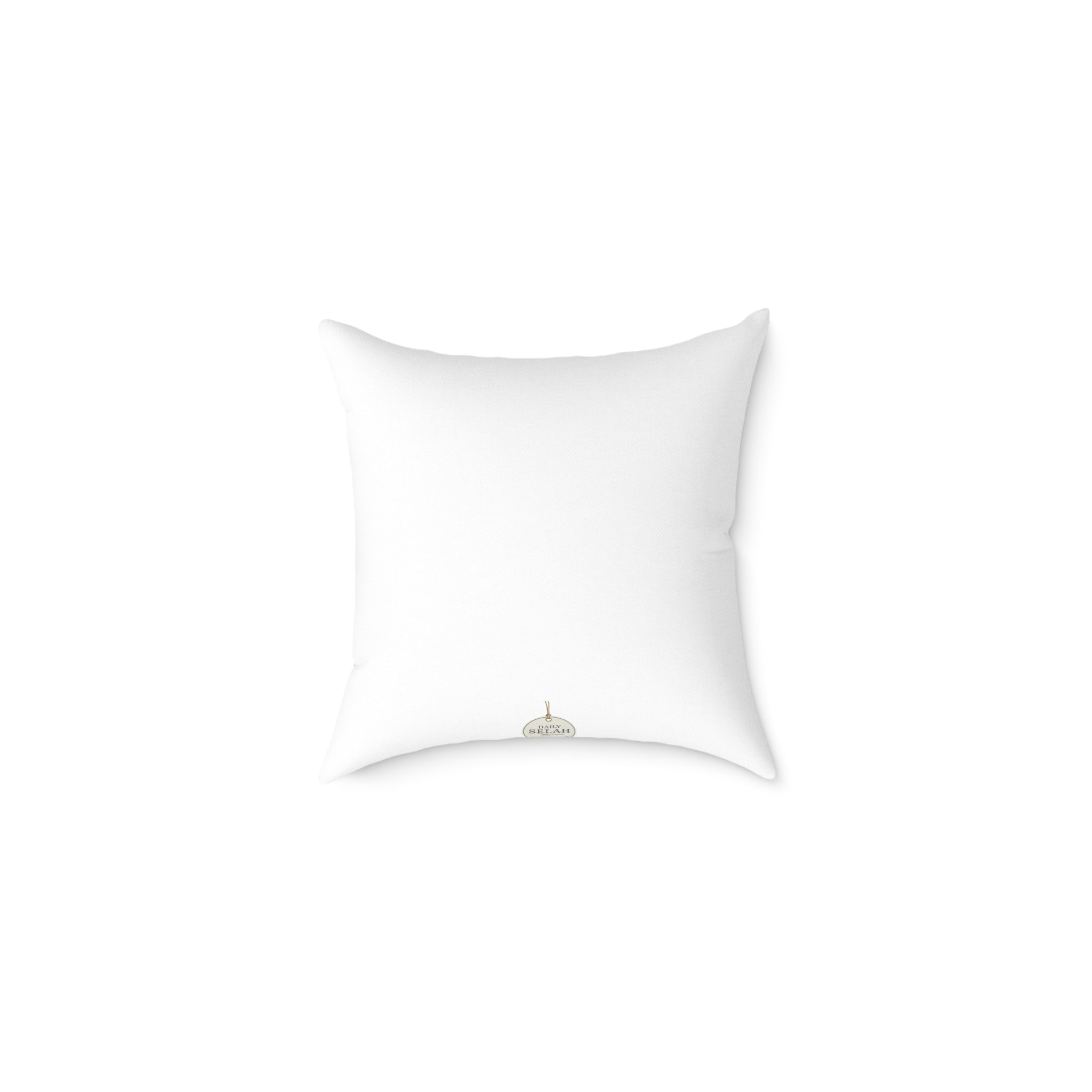 Selah Decorative Pillow - Minimalist Faith Inspired Square Canvas Accent Cushion