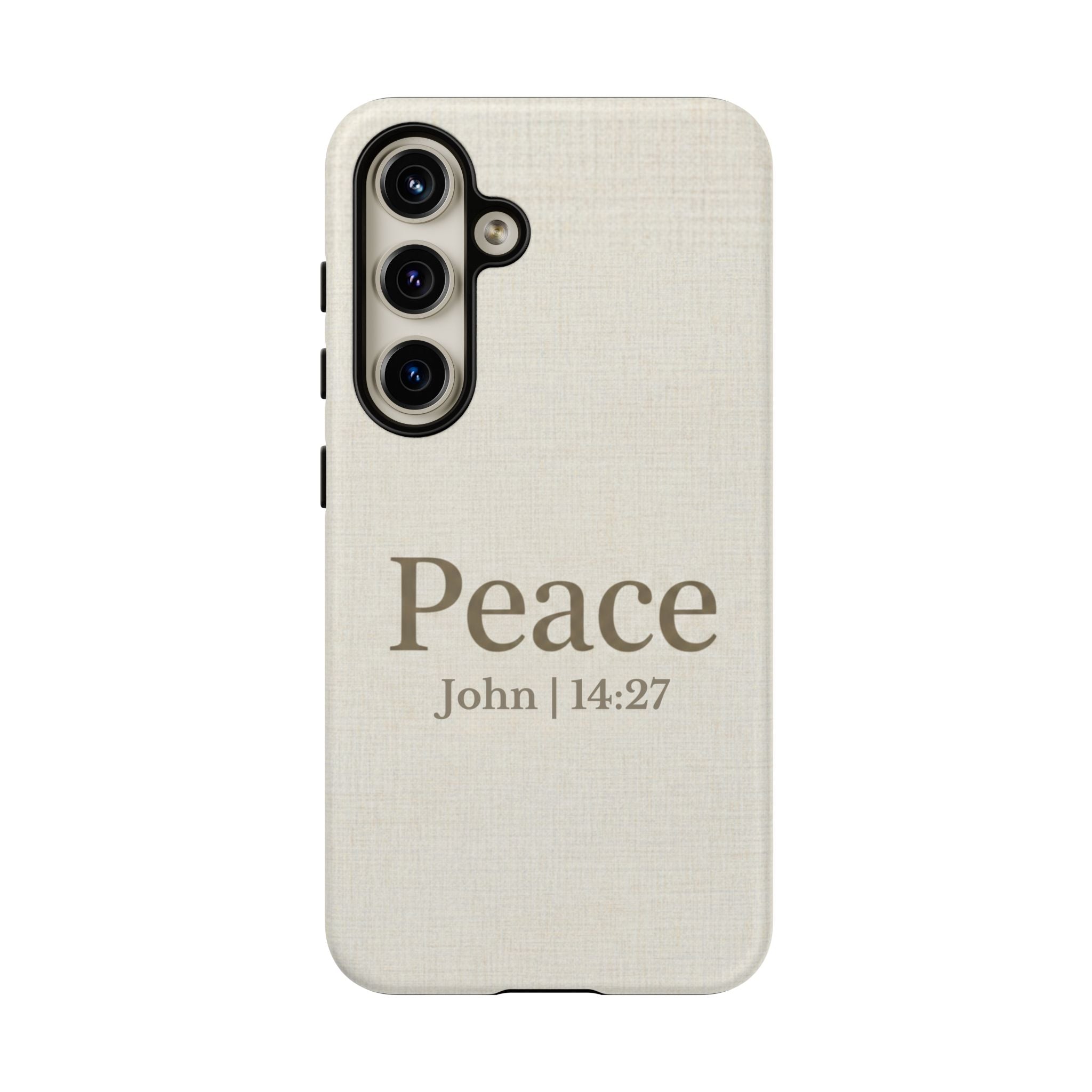 Peace (John 14:27) Phone Case — Minimalist Christian Scripture iPhone & Android Cover