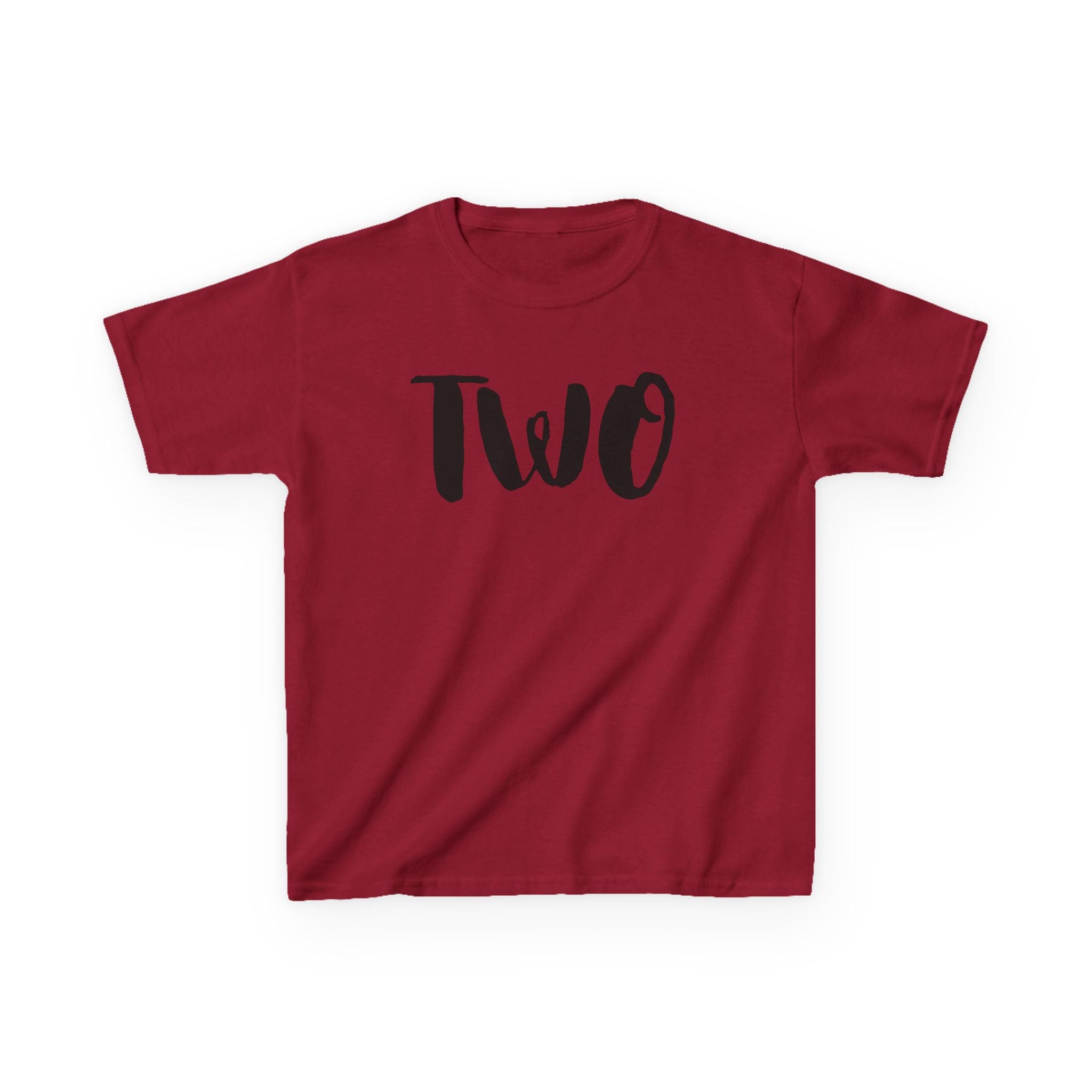 'Two' Kids T‑Shirt – Birthday Toddler Number Shirt for 2-Year-Olds