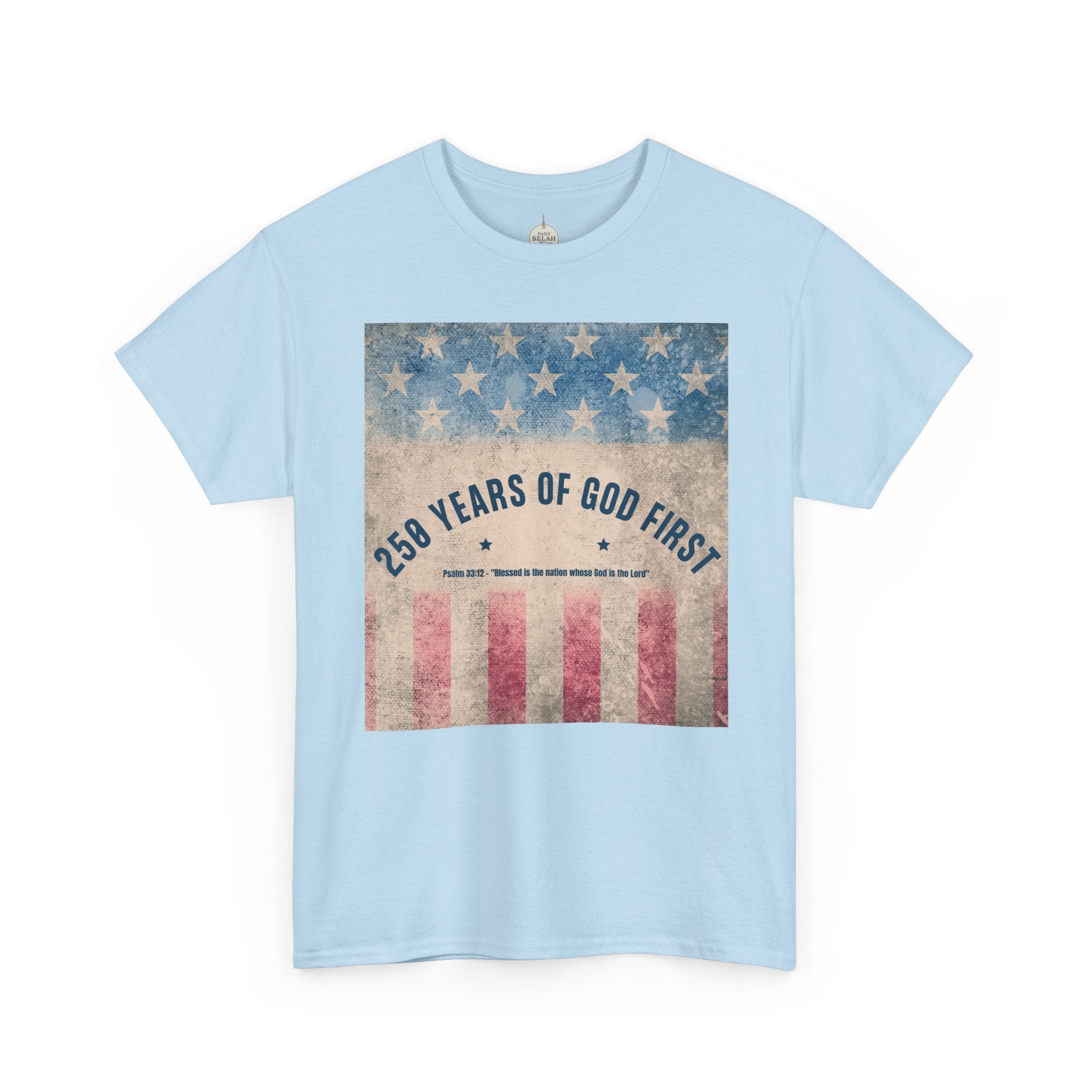 God First 250 Years Vintage American Flag  and Patriotic T-Shirt