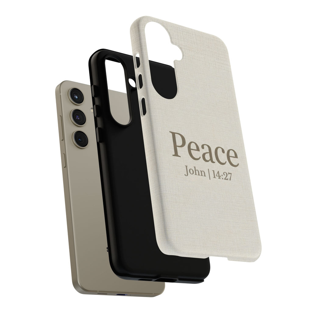 Peace (John 14:27) Phone Case — Minimalist Christian Scripture iPhone & Android Cover