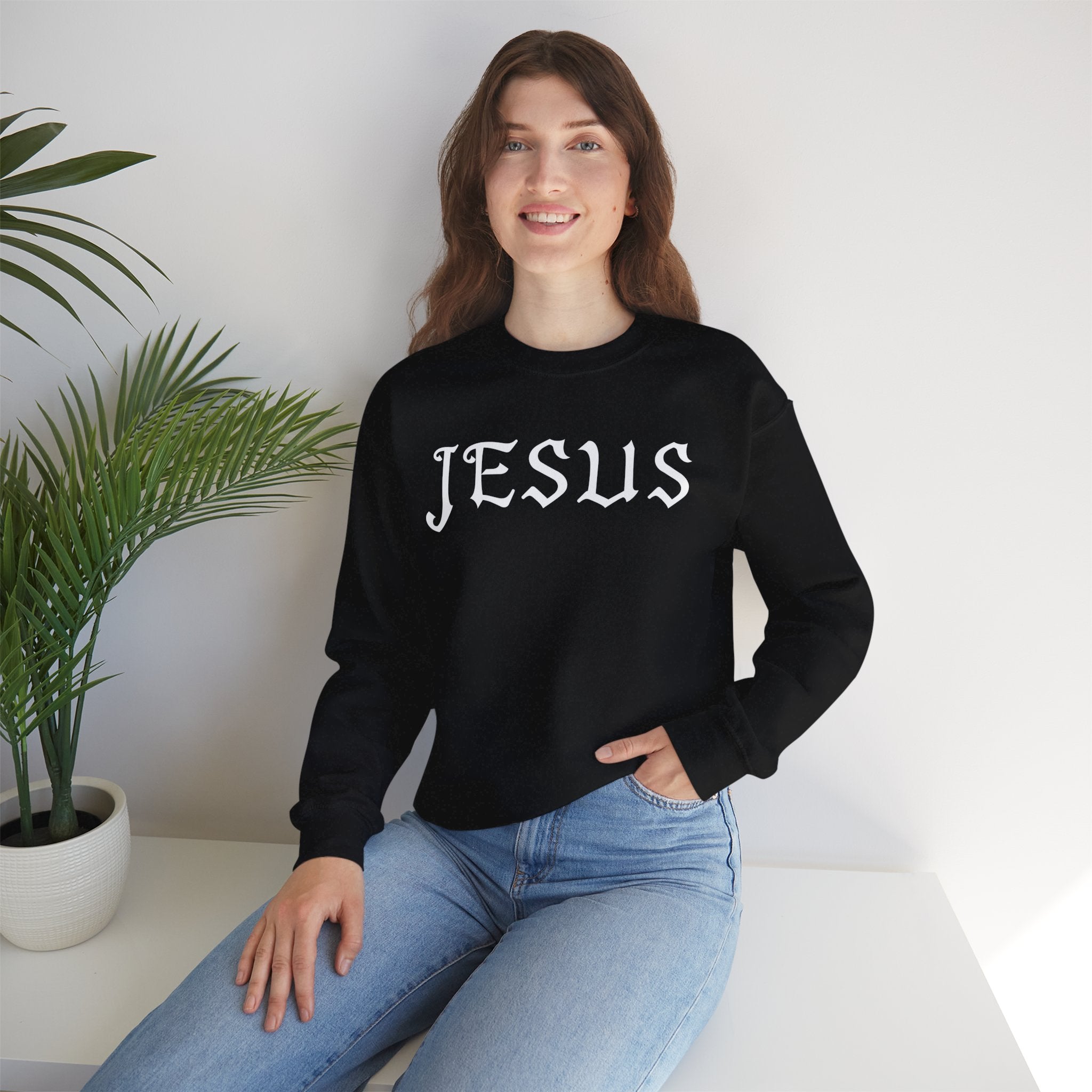 Jesus Crewneck Sweatshirt — Minimal Christian Faith Pullover
