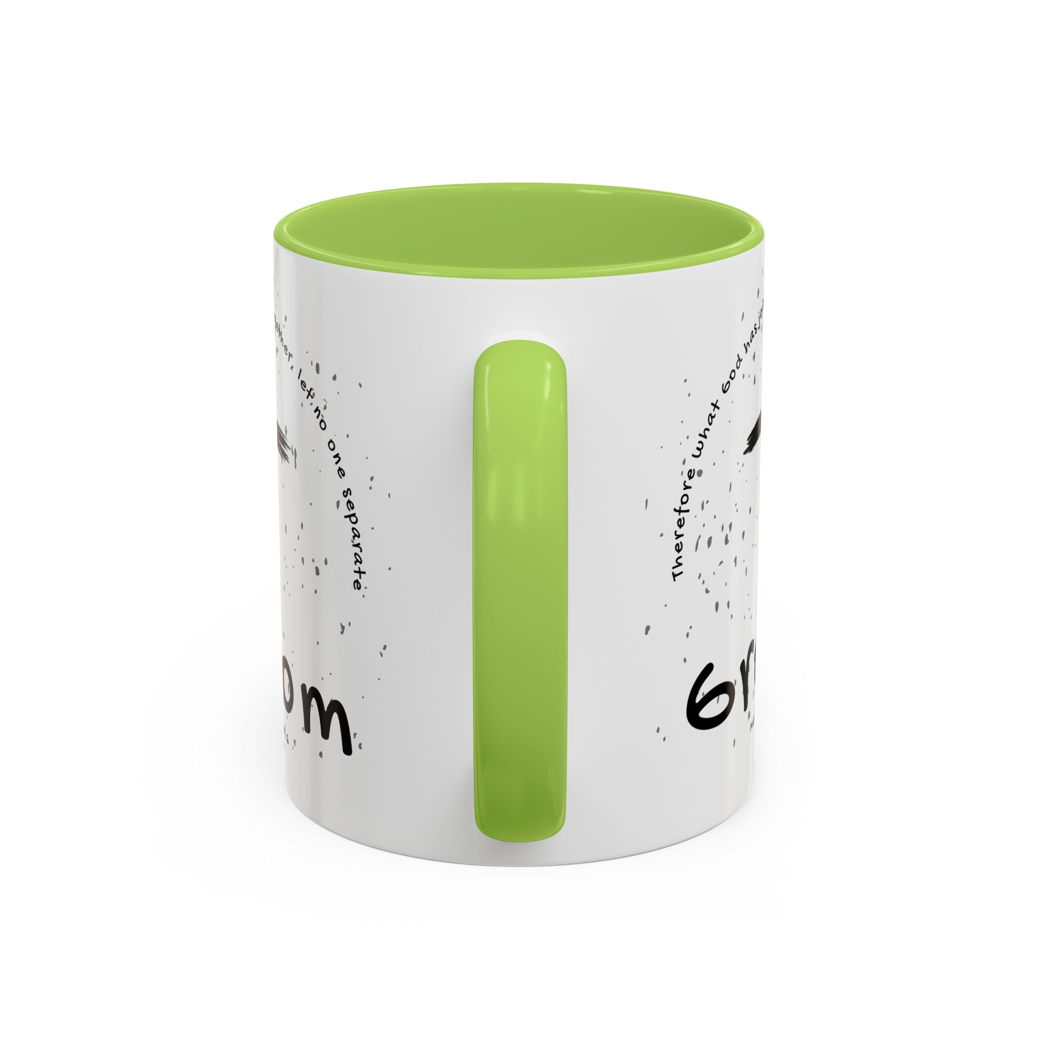 Groom Faith Coffee Mug – Cross & Matthew 19:6 Wedding Gift