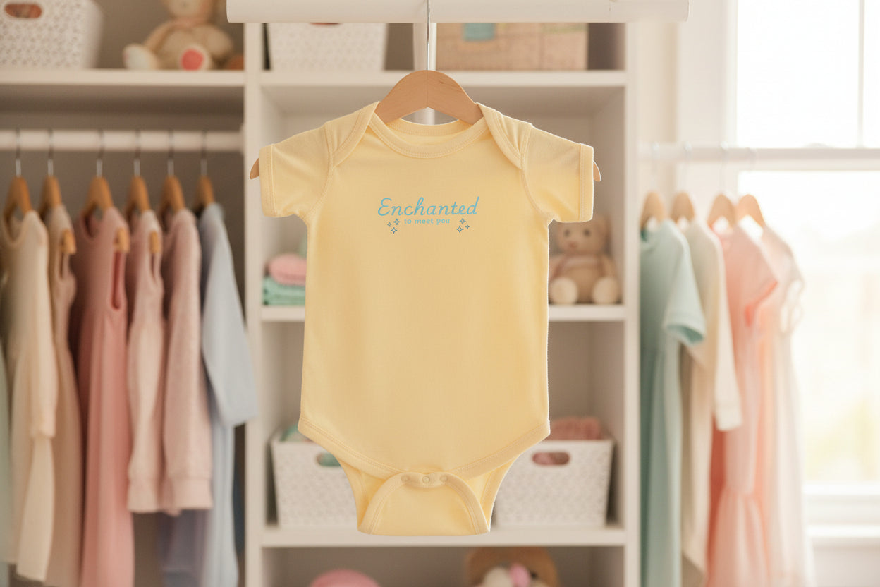 Enchanted to Meet You Baby Bodysuit — Whimsical Magical Infant Onesie