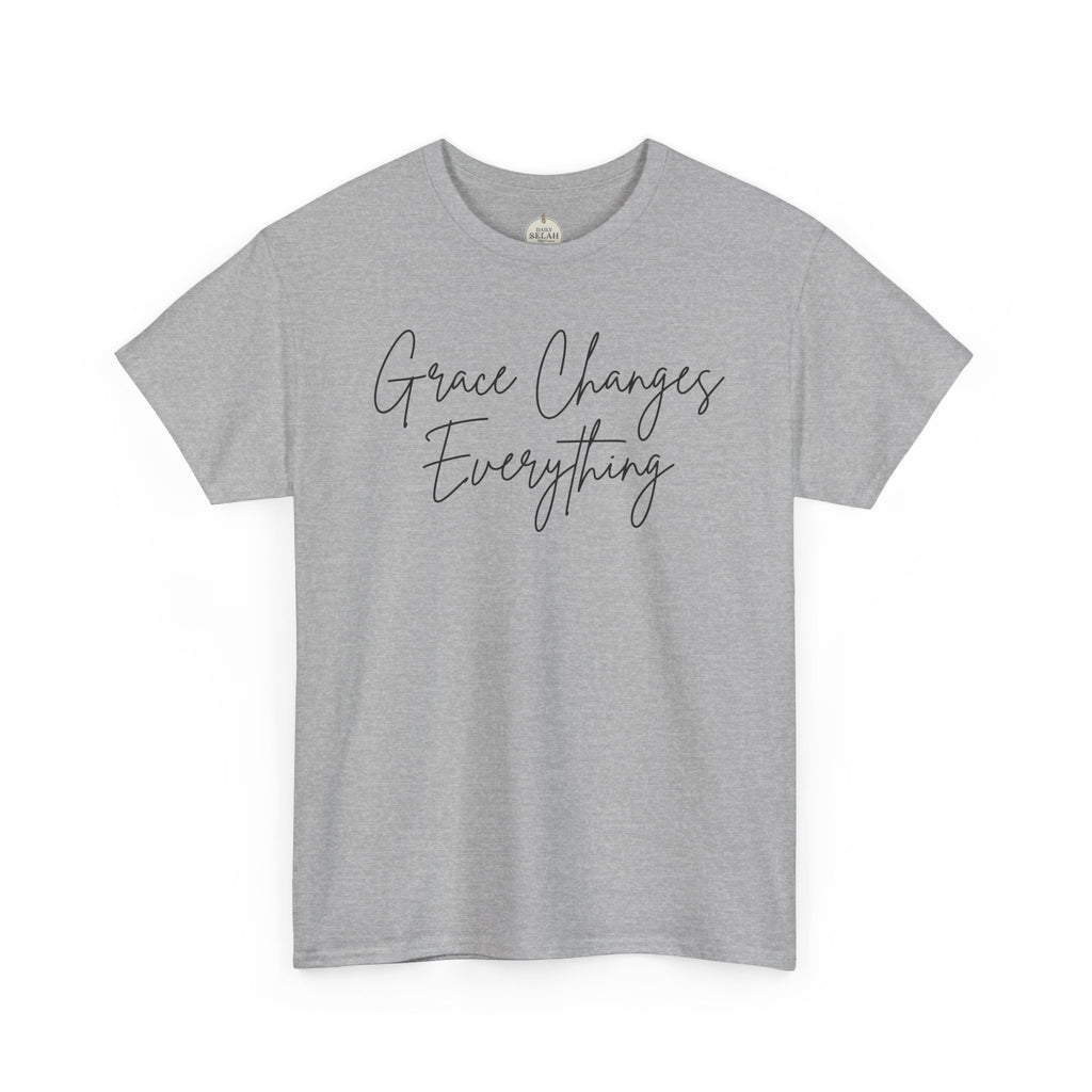 Grace Changes Everything tee | with Faith cross vertical back design