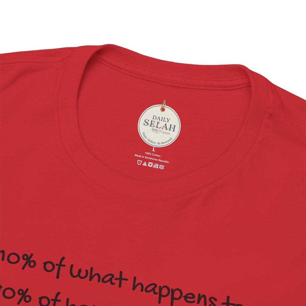 Bible Verse T‑Shirt – "Life is 10% of what happens to you" James 1:2-1 Inspirational Tee