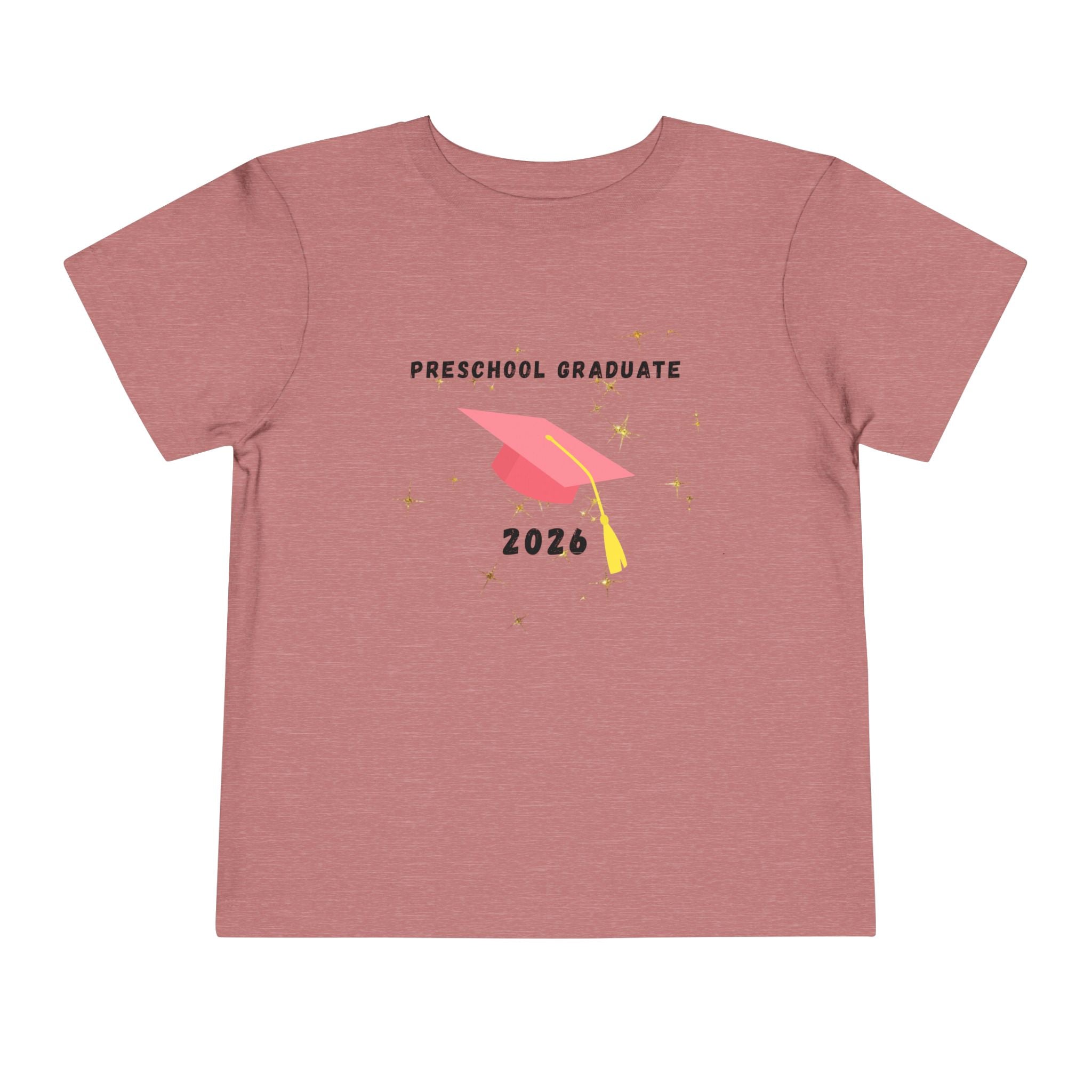 Preschool Graduate 2026 Toddler Tee — Pink Graduation Cap Shirt