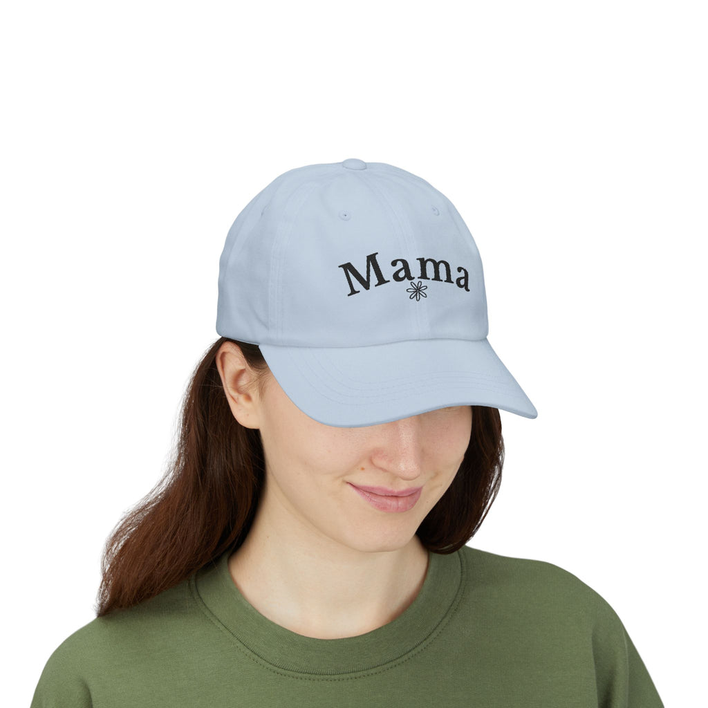 Mama Dad Cap — Embroidered Floral Script Hat for Moms