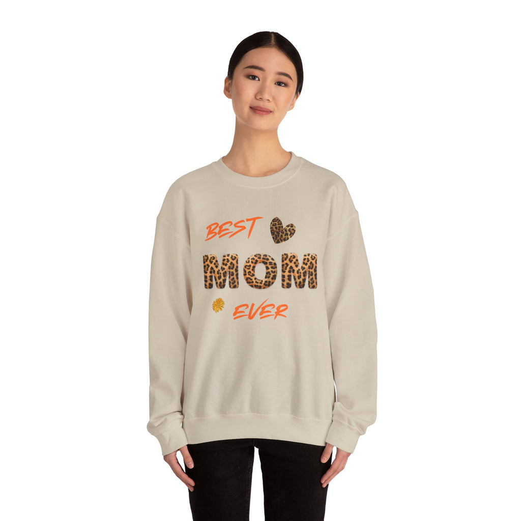 Leopard Print "Best Mom Ever" Sweatshirt | Mom Design Crewneck