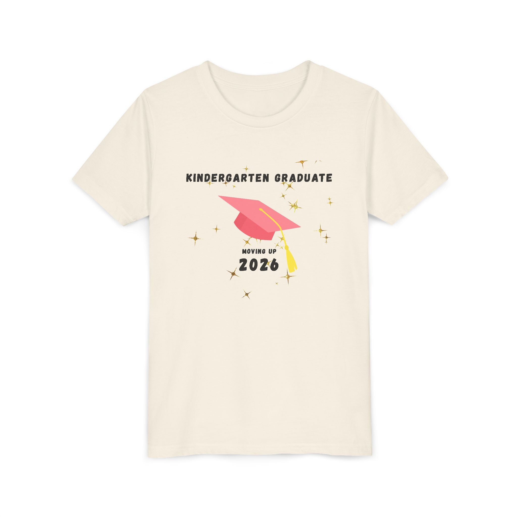 Kindergarten Graduate 2026 Youth Tee — Moving Up Graduation Cap Shirt