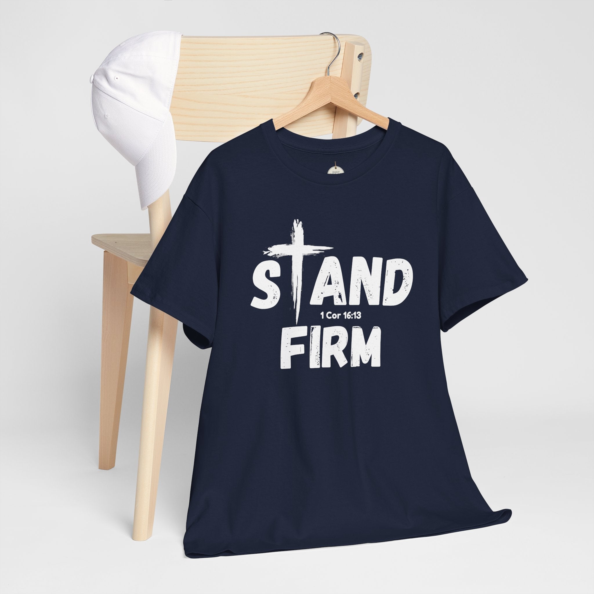 Stand Firm T-Shirt — Christian Faith Tee with Cross & 1 Cor 16:13 Inspirational Design