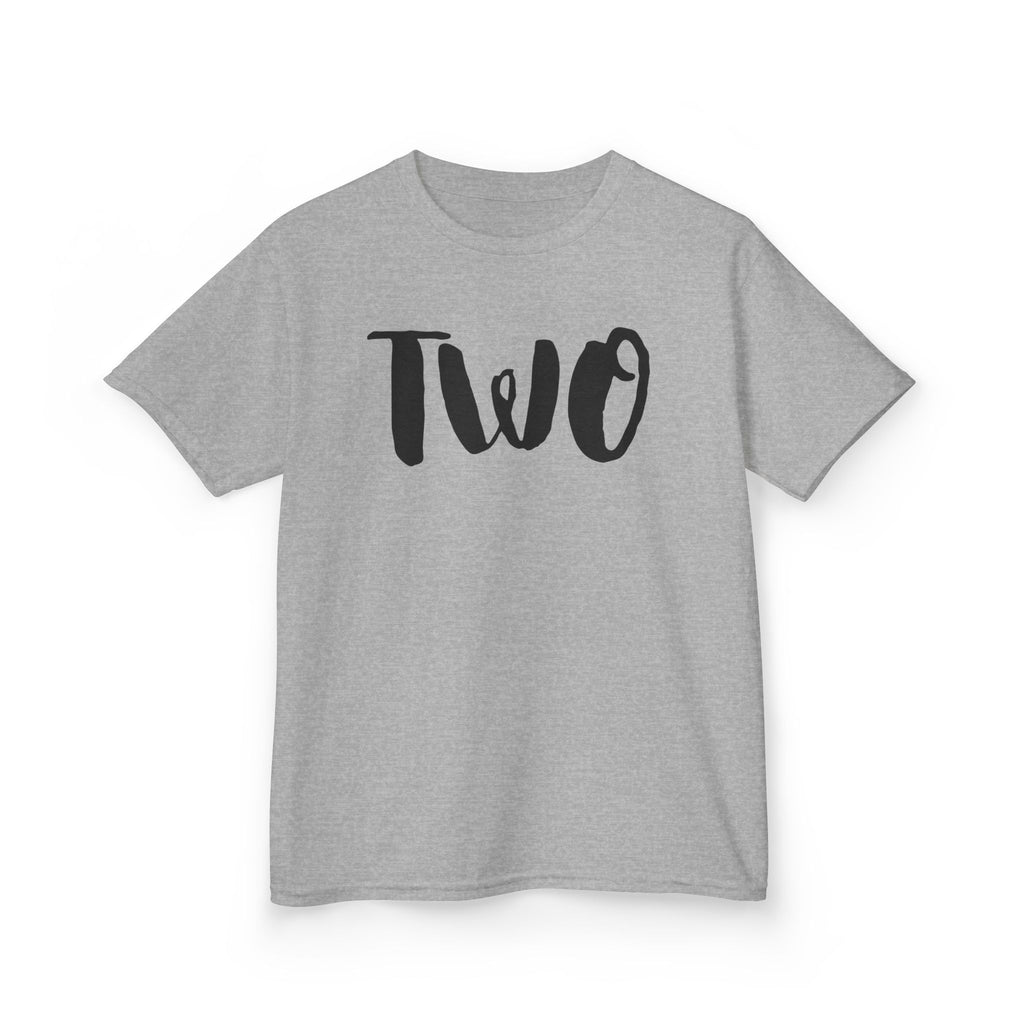 'Two' Kids T‑Shirt – Birthday Toddler Number Shirt for 2-Year-Olds