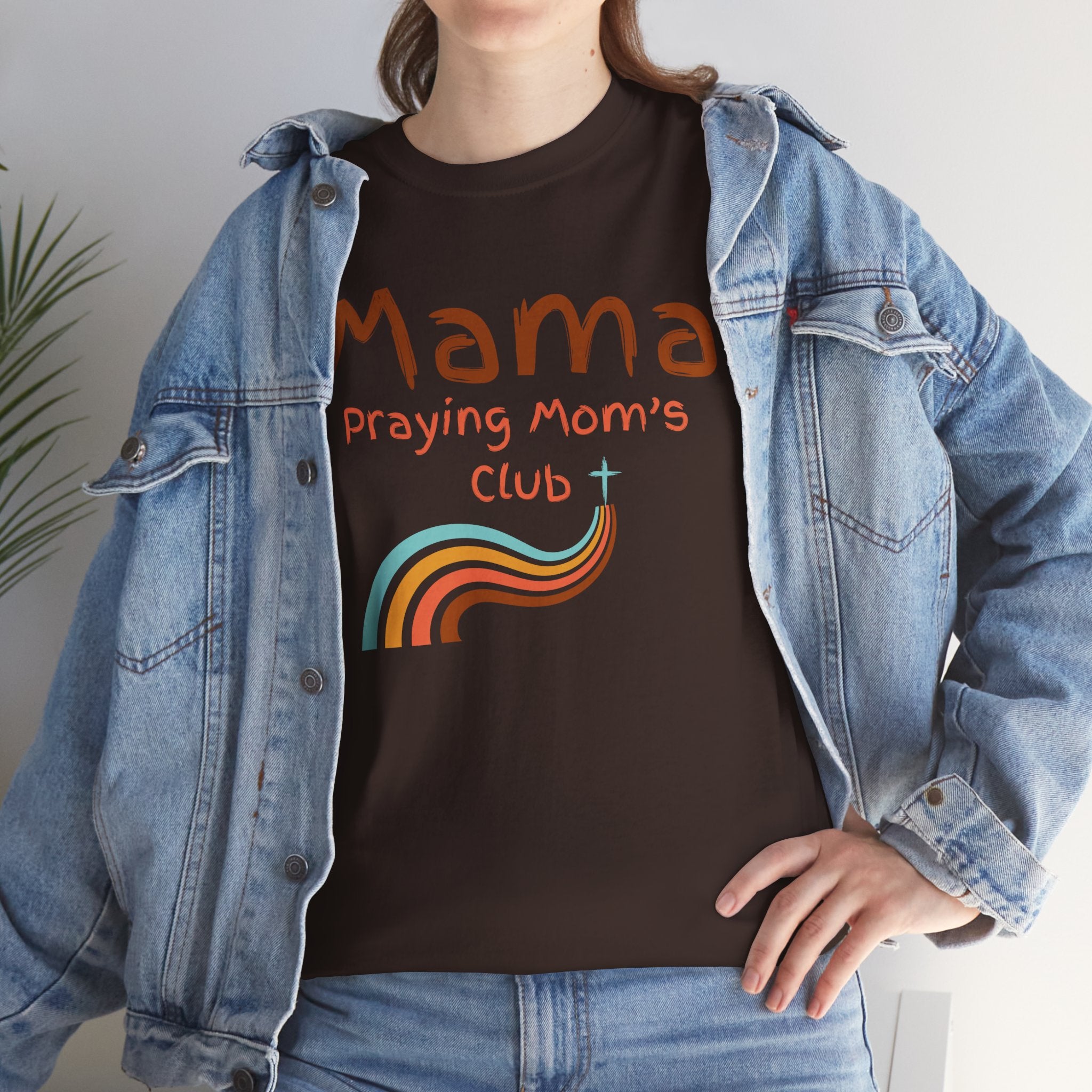 Mama Praying Mom's Club Tee — Inspirational Christian Mama T-Shirt with Rainbow - Mother's Day Gift