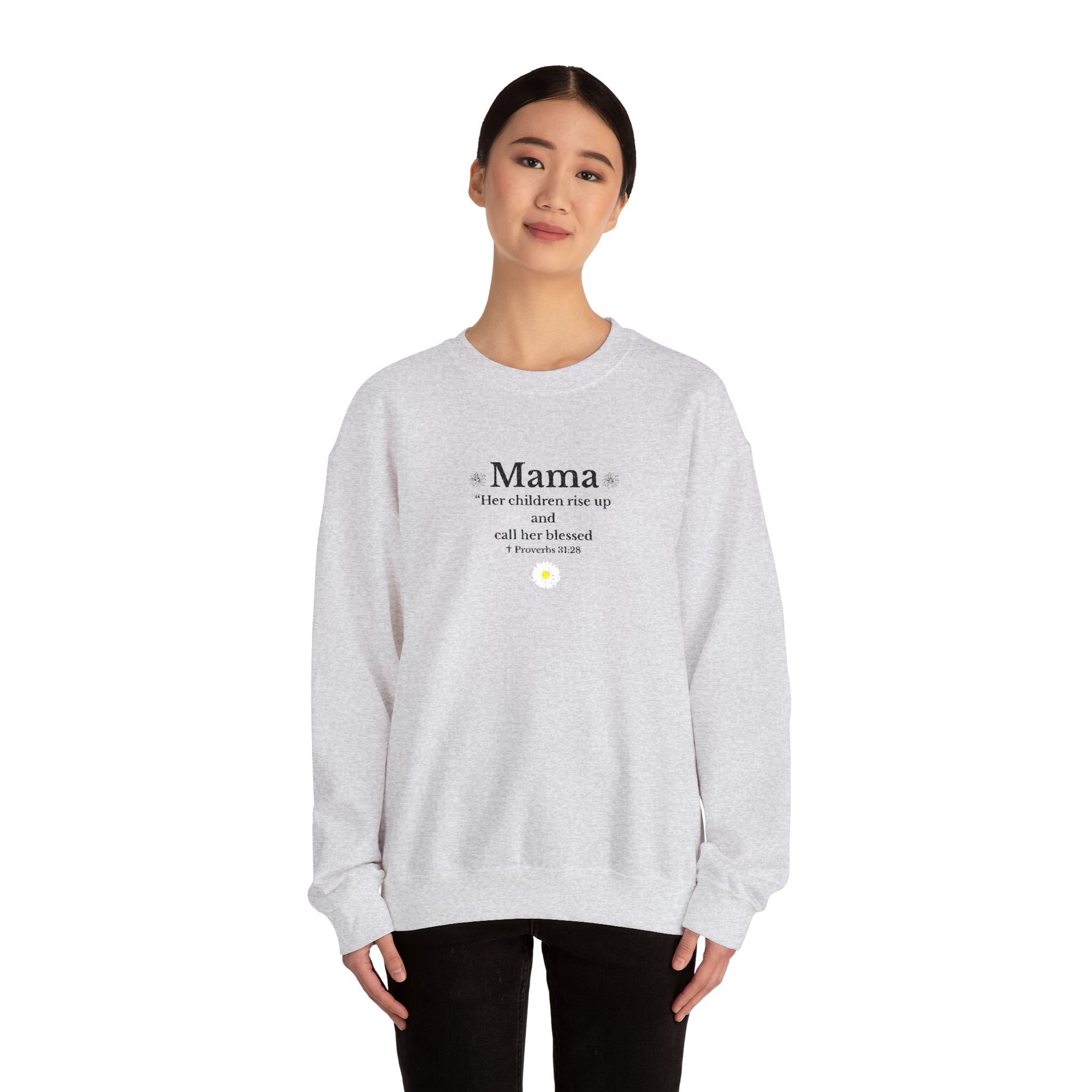 Mama Sunshine Crewneck Sweatshirt — "Mama the sunshine in my soul" Cozy Mom Gift - Embroidered