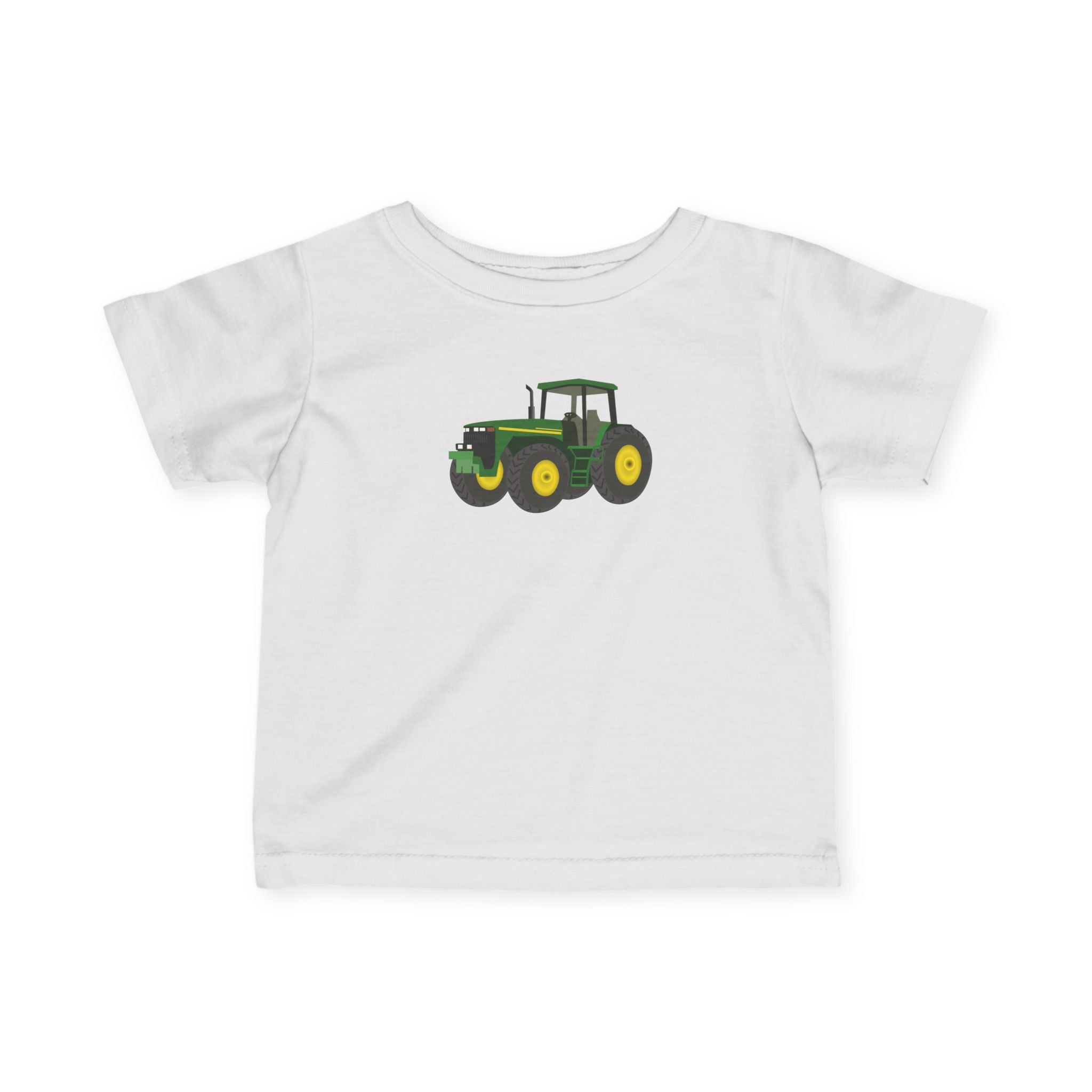 Infant Tee — Cute Green Farm Tractor Graphic Baby Shirt