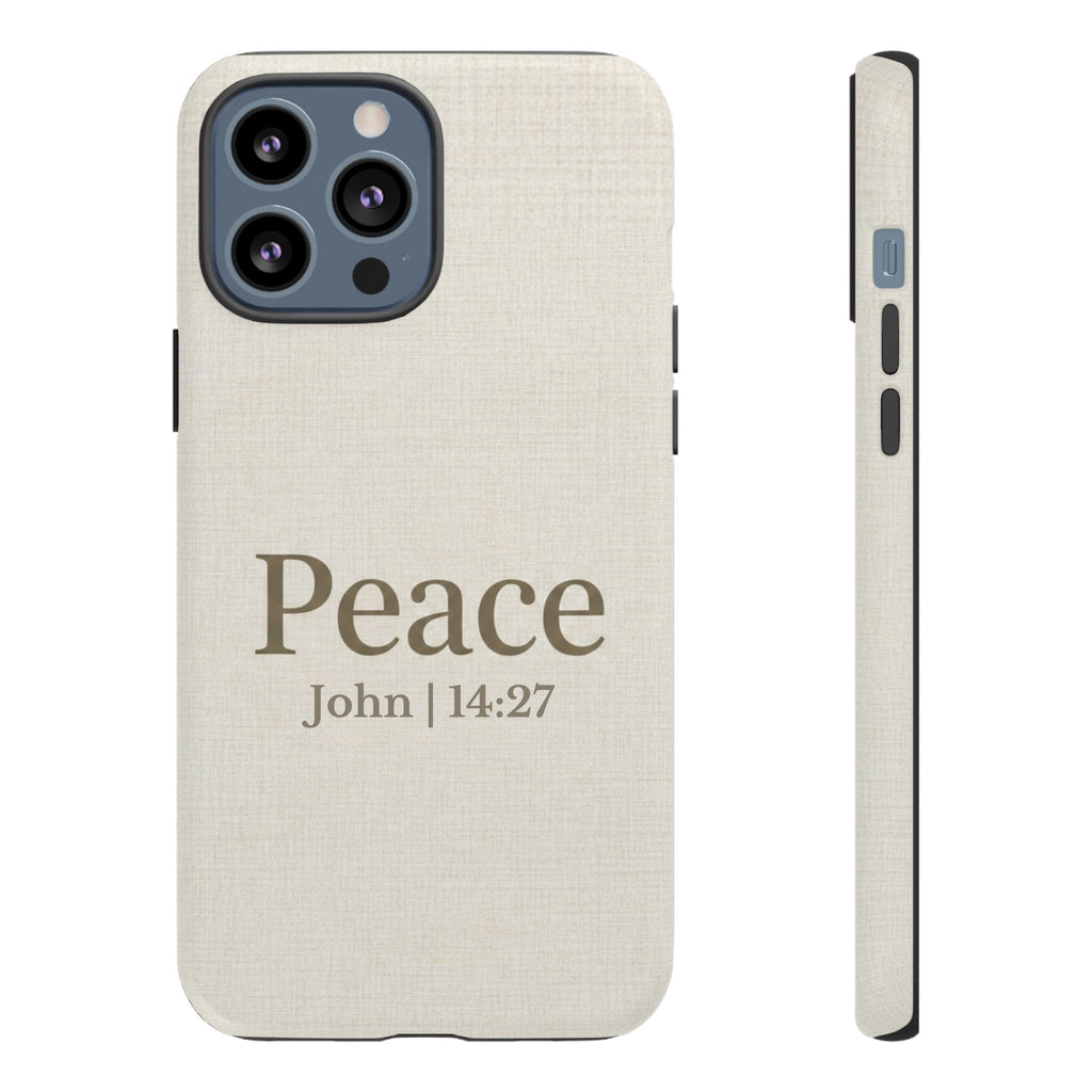 Peace (John 14:27) Phone Case — Minimalist Christian Scripture iPhone & Android Cover