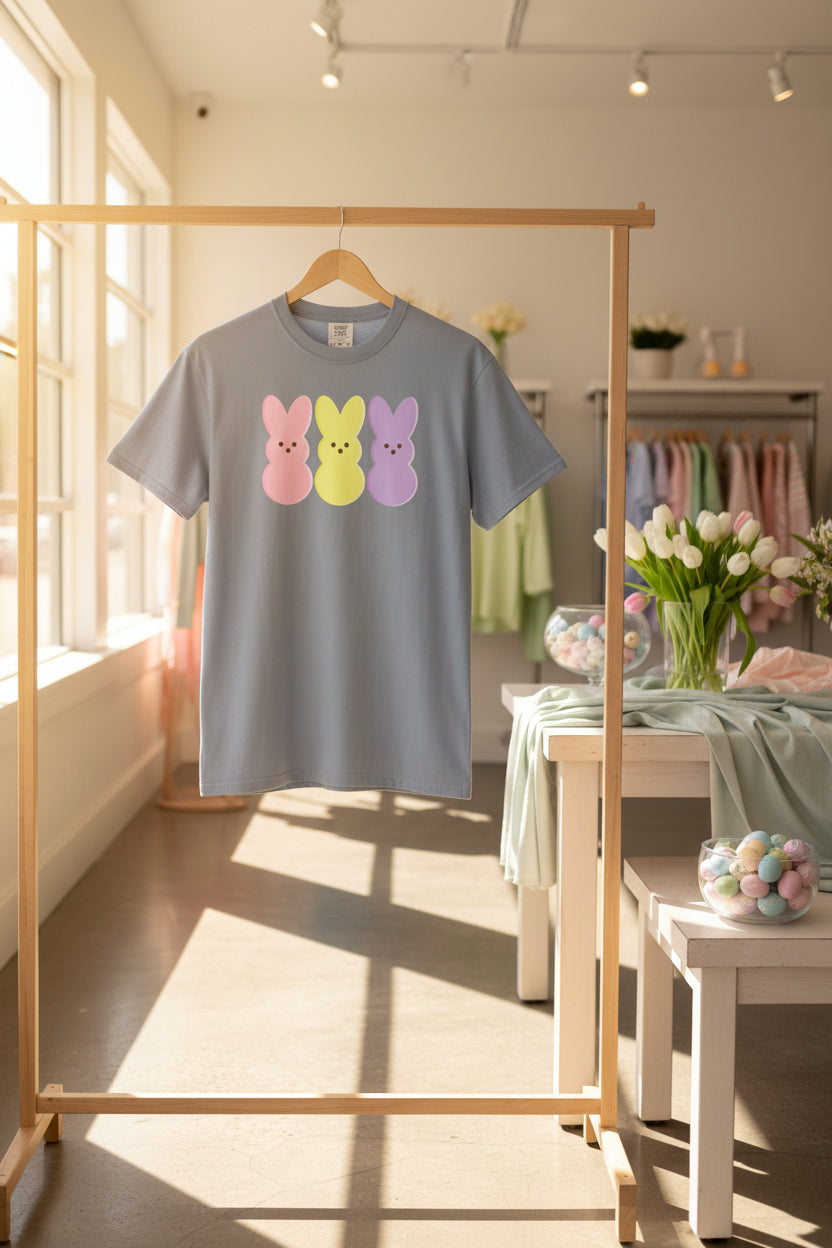 Easter Peeps Bunny T-Shirt — Pastel Marshmallow Bunny Tee (Comfort Colors)