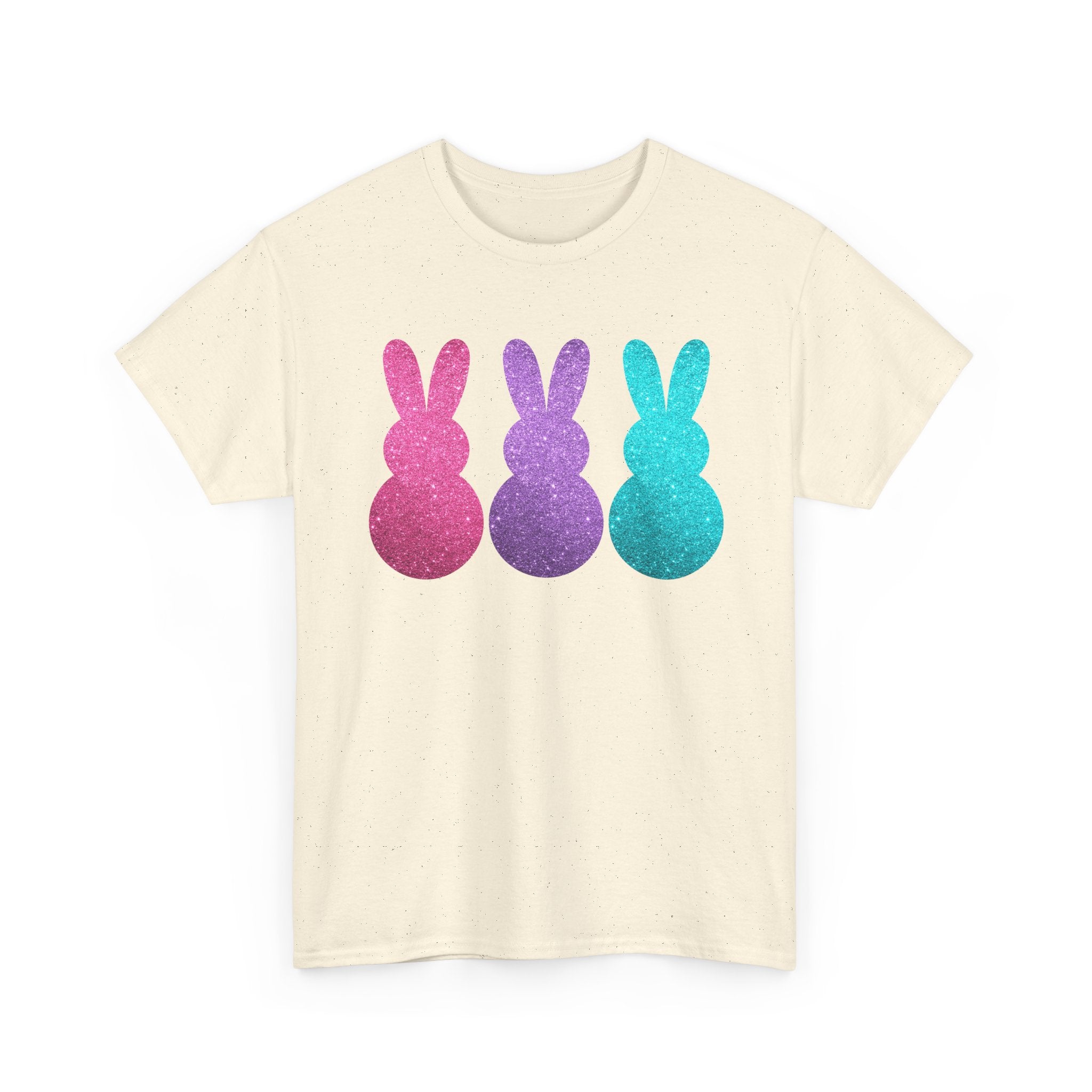 Glitter Pastel Bunny Trio Tee | Easter Rabbit Silhouette Shirt