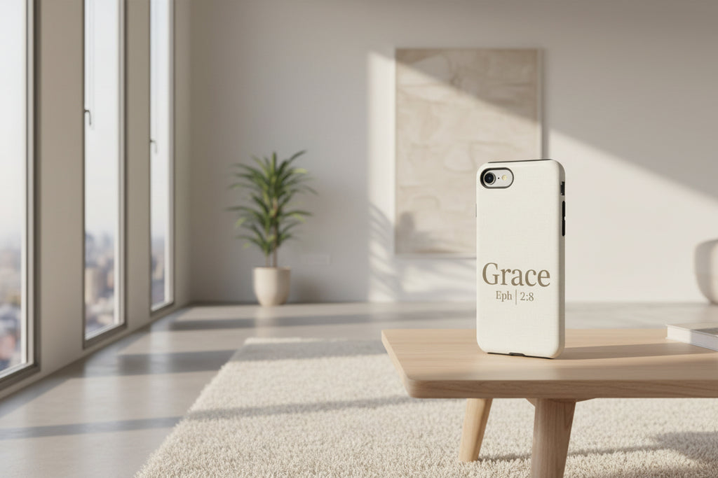 Grace (Ephesians 2:8) Phone Case — Minimalist Christian Inspirational Tough Case