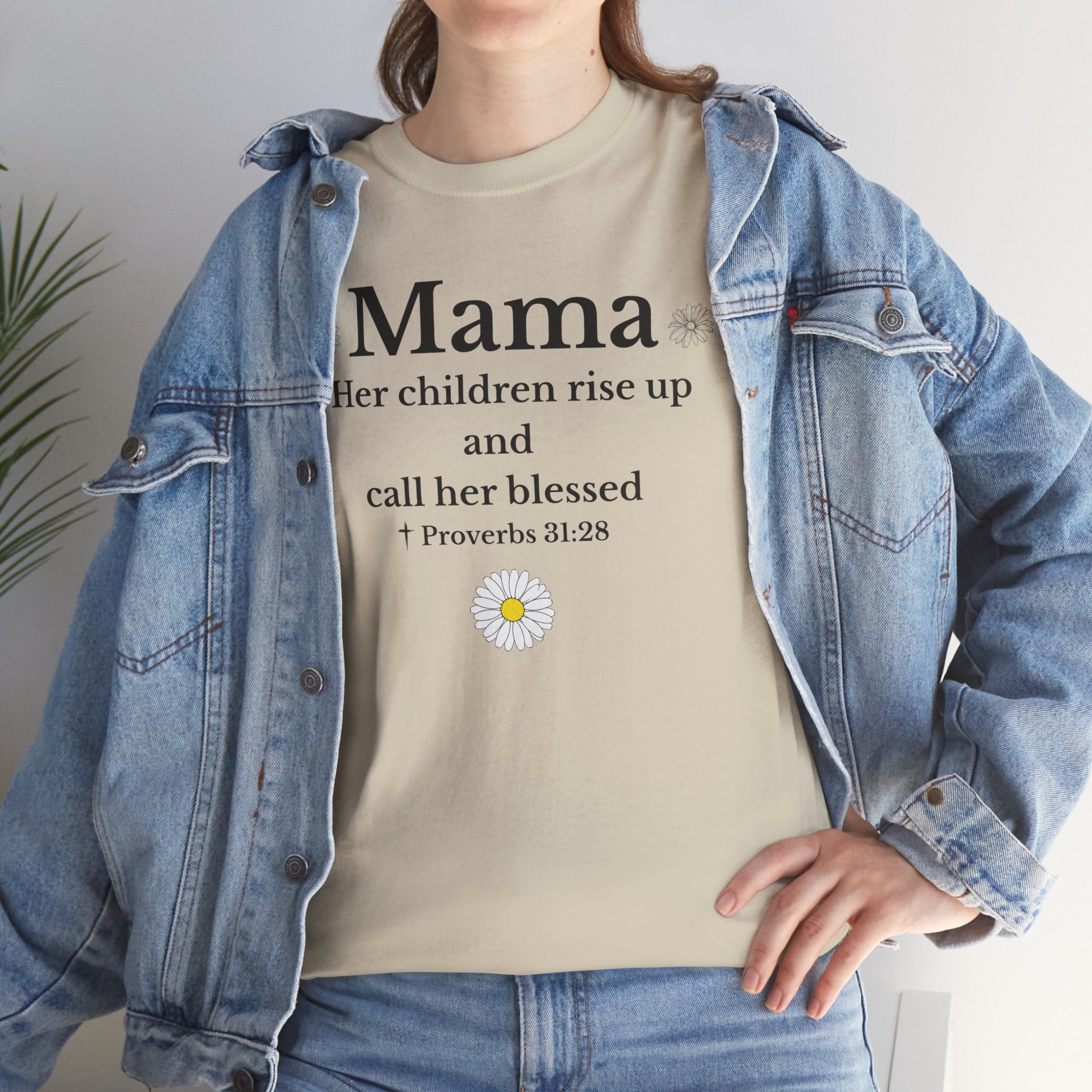 Mama Proverbs 31:28 T‑Shirt — 'Her children rise up and call her blessed' Floral Mom Tee - Mother's Day Gift