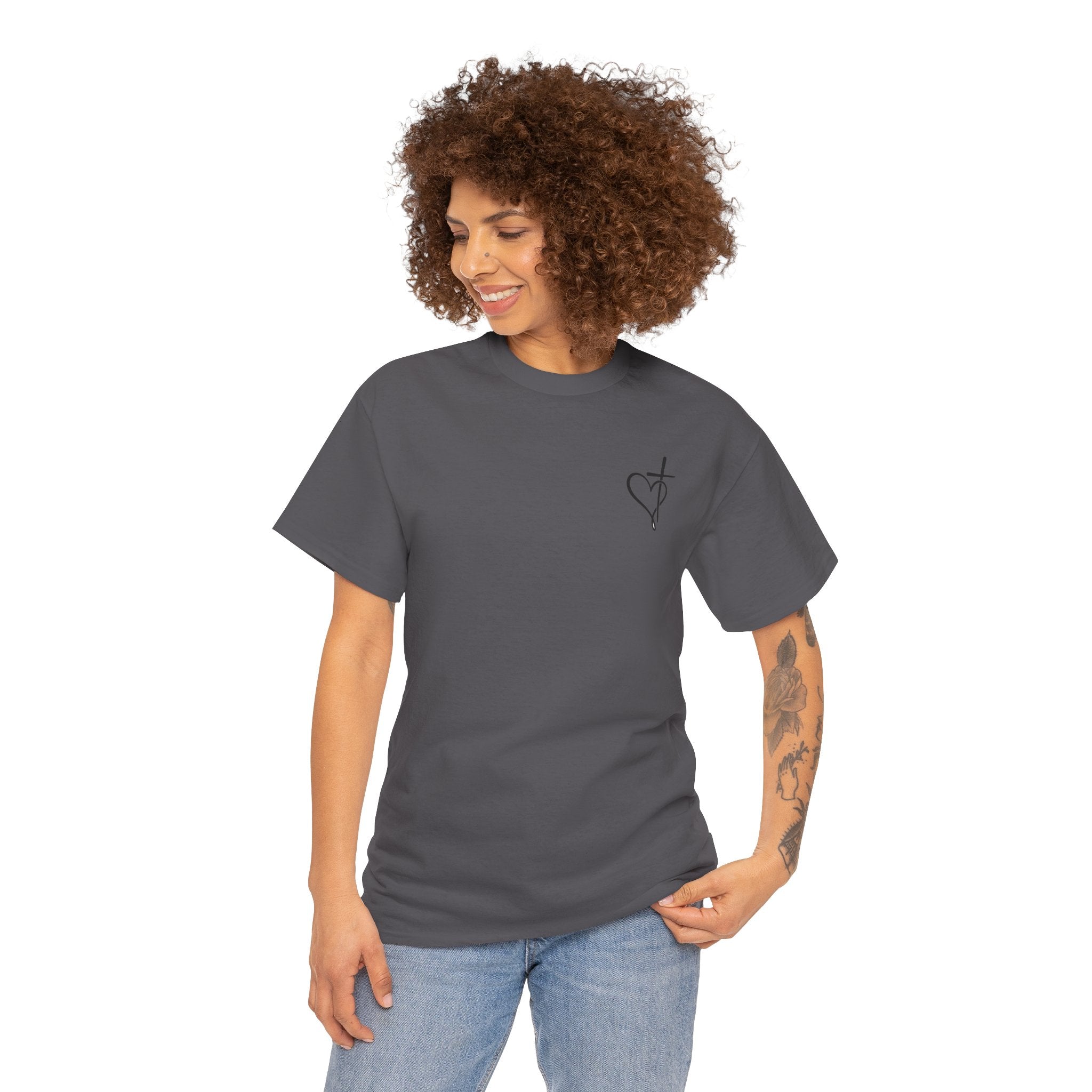 Loved Beyond Measure Tee — Christian Faith Heart Cross T-Shirt (Ephesians 3:18)