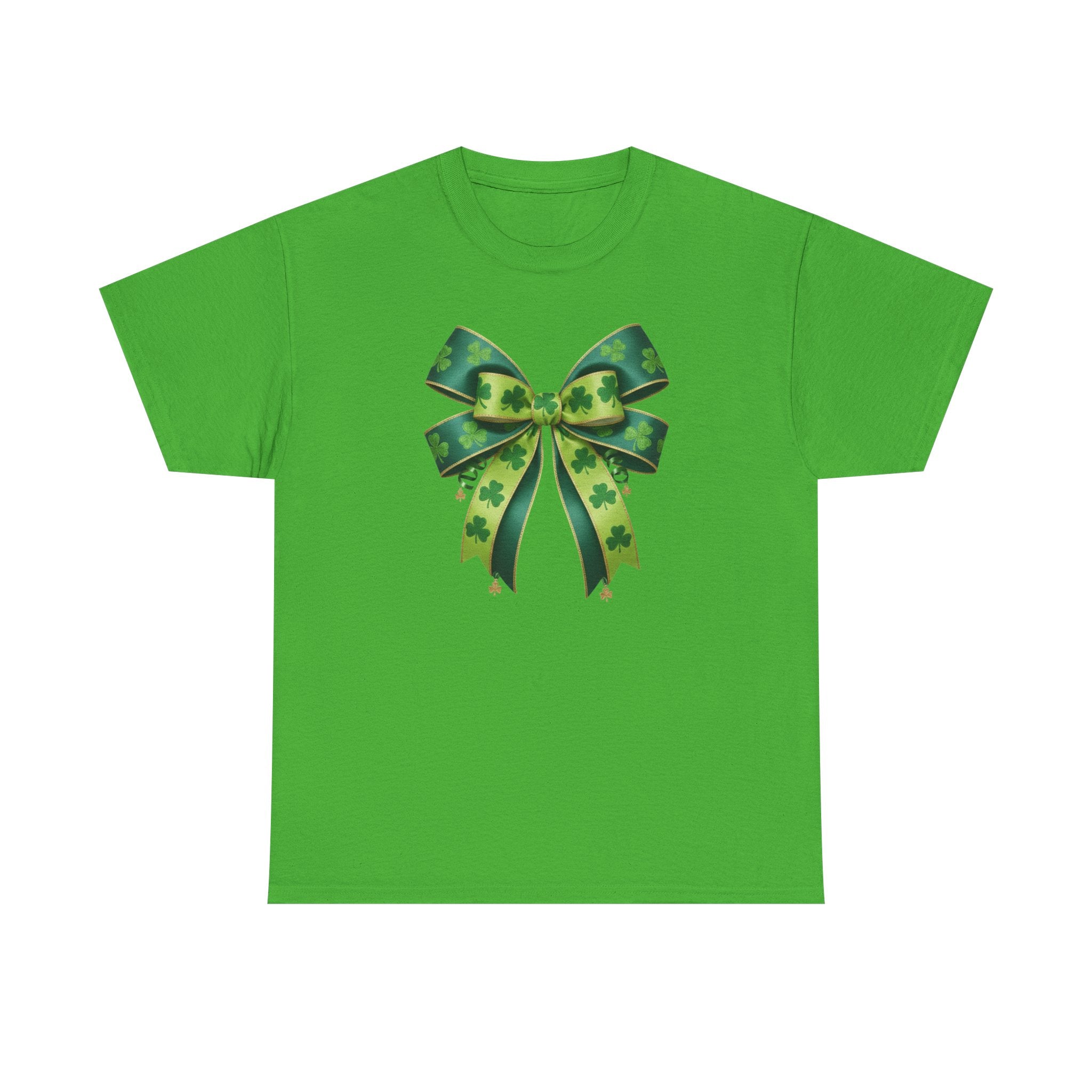 St. Patrick's Green Shamrock Bow T-Shirt