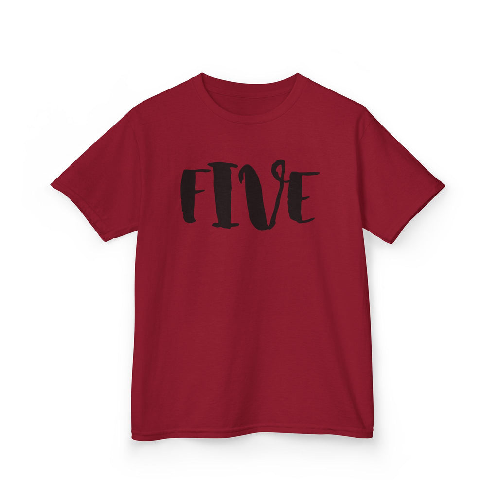 Kids "FIVE" Birthday T‑Shirt — Age 5 Party Tee