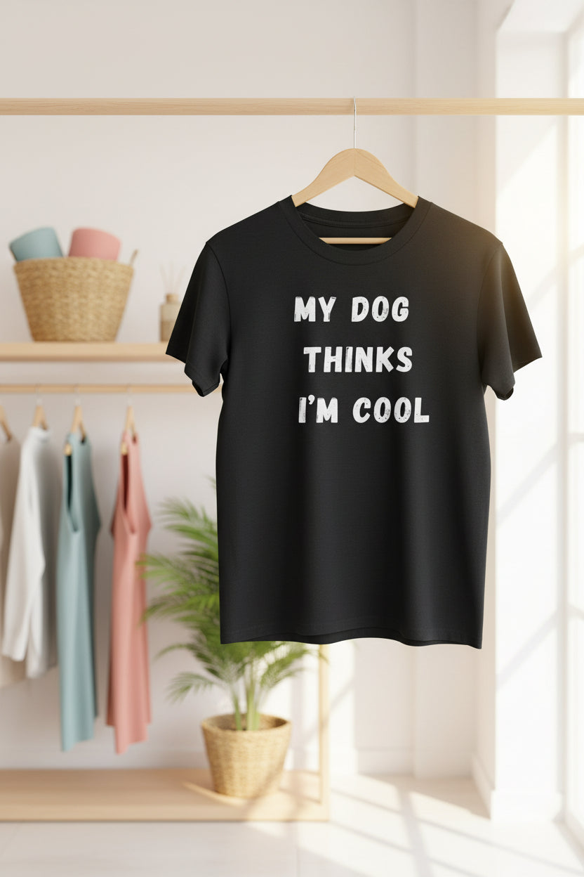 Dog Lover T‑Shirt — “My Dog Thinks I’m Cool” Graphic Tee