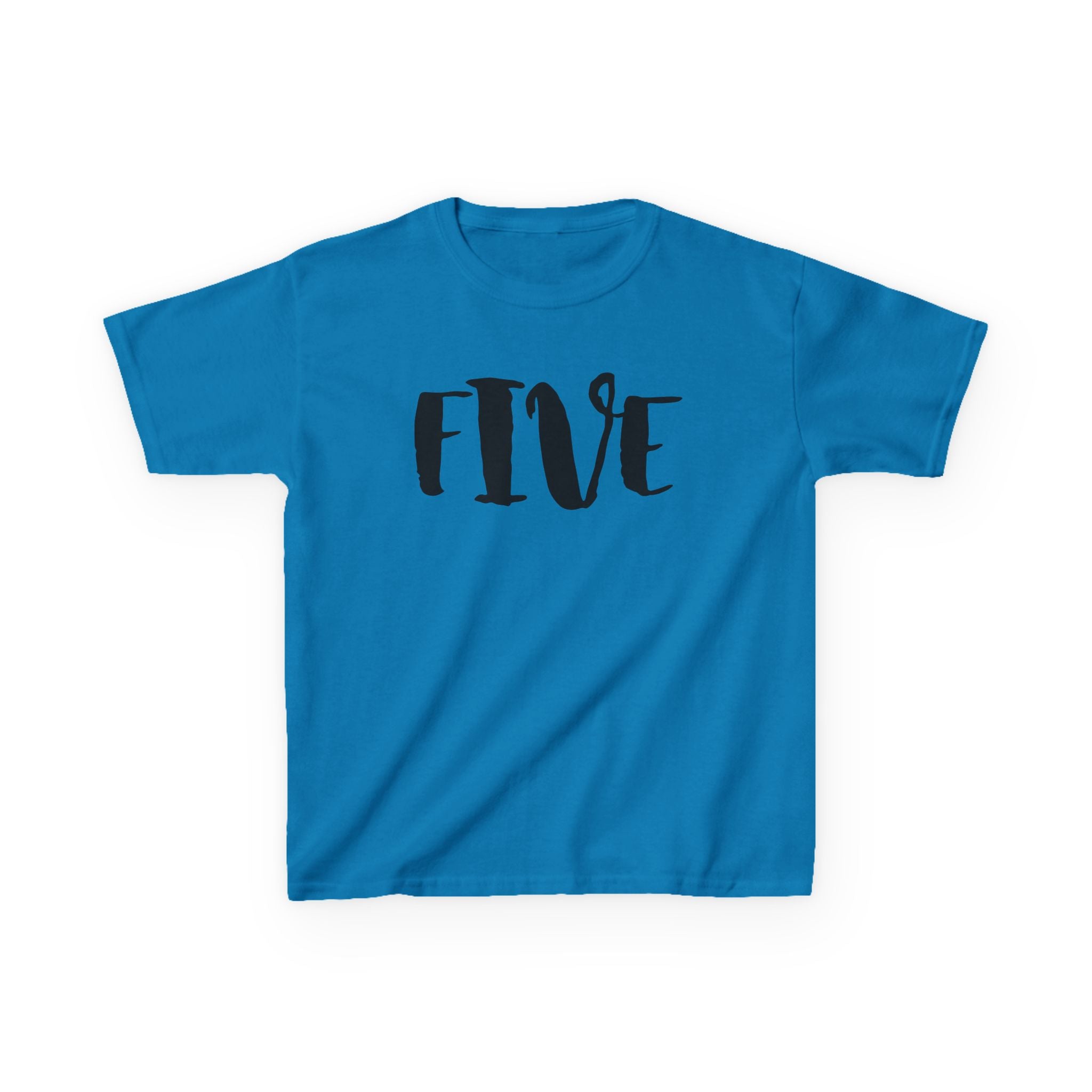 Kids "FIVE" Birthday T‑Shirt — Age 5 Party Tee